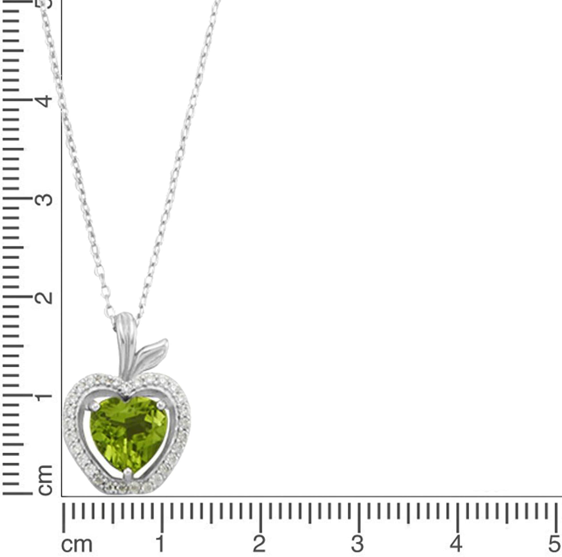 Firetti Kette mit Anhänger »Schmuck Geschenk Silber 925 Halsschmuck Halskette Apfel Herz« mit Peridot, Zirkonia (synth.)