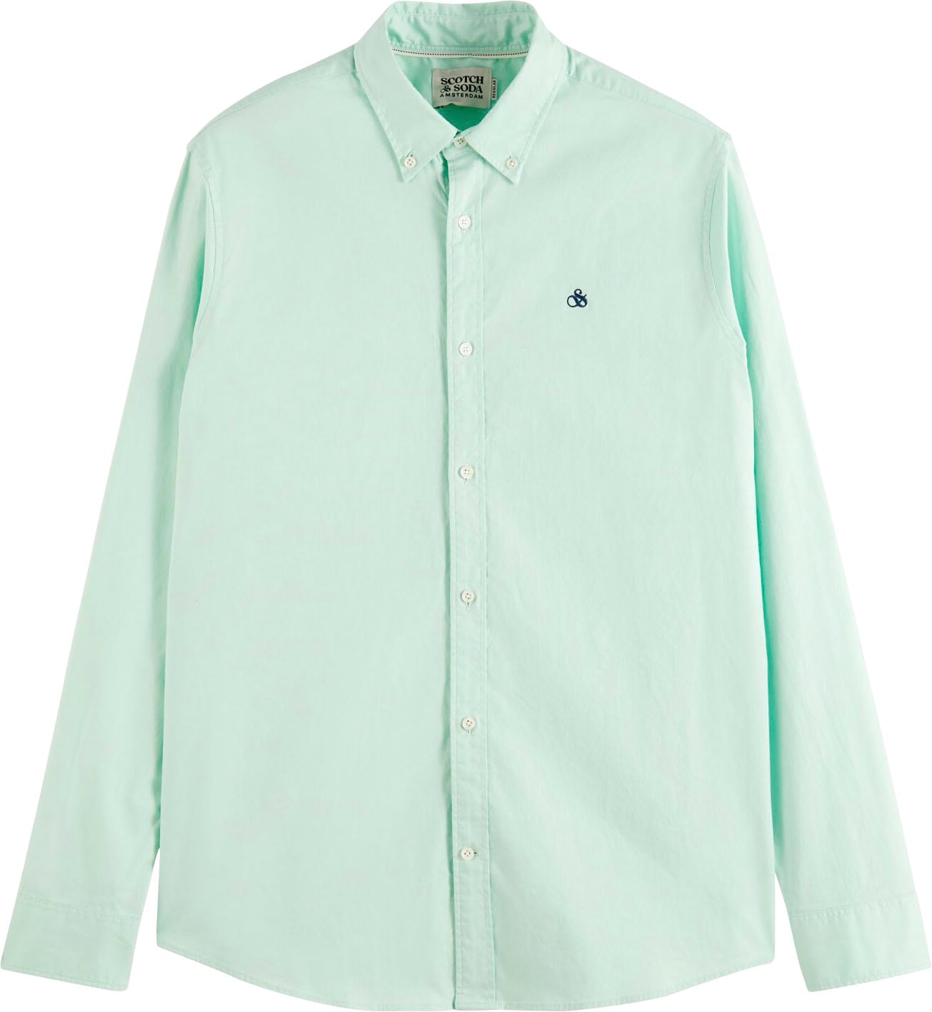 Scotch & Soda Langarmhemd »Essentials - Regular-Fit Organic Cotton Oxford Shirt«, mit kleiner Logo-Stickerei auf der Brust