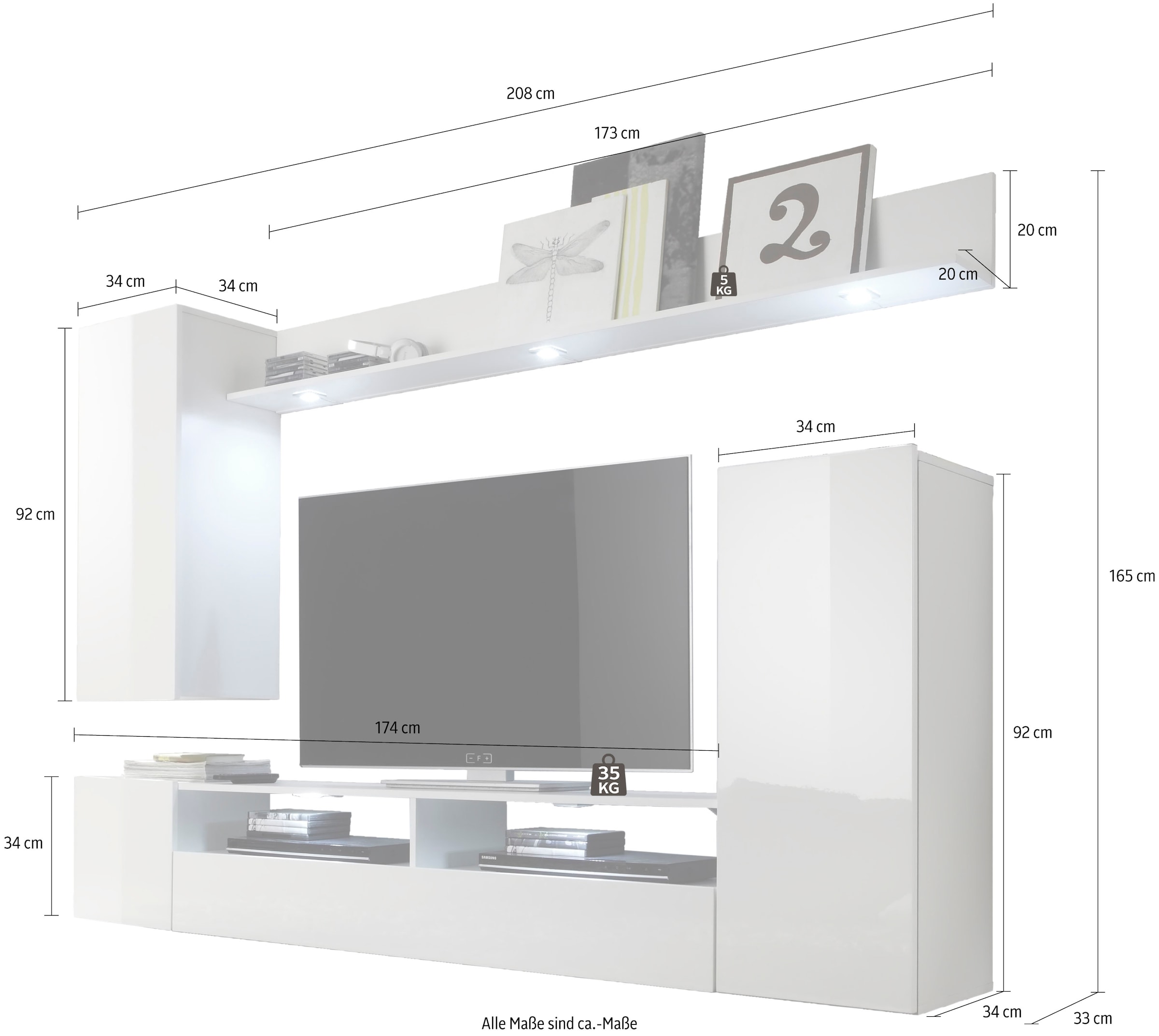Home affaire Wohnwand »Gillis« Set, 4 Stk. tlg.