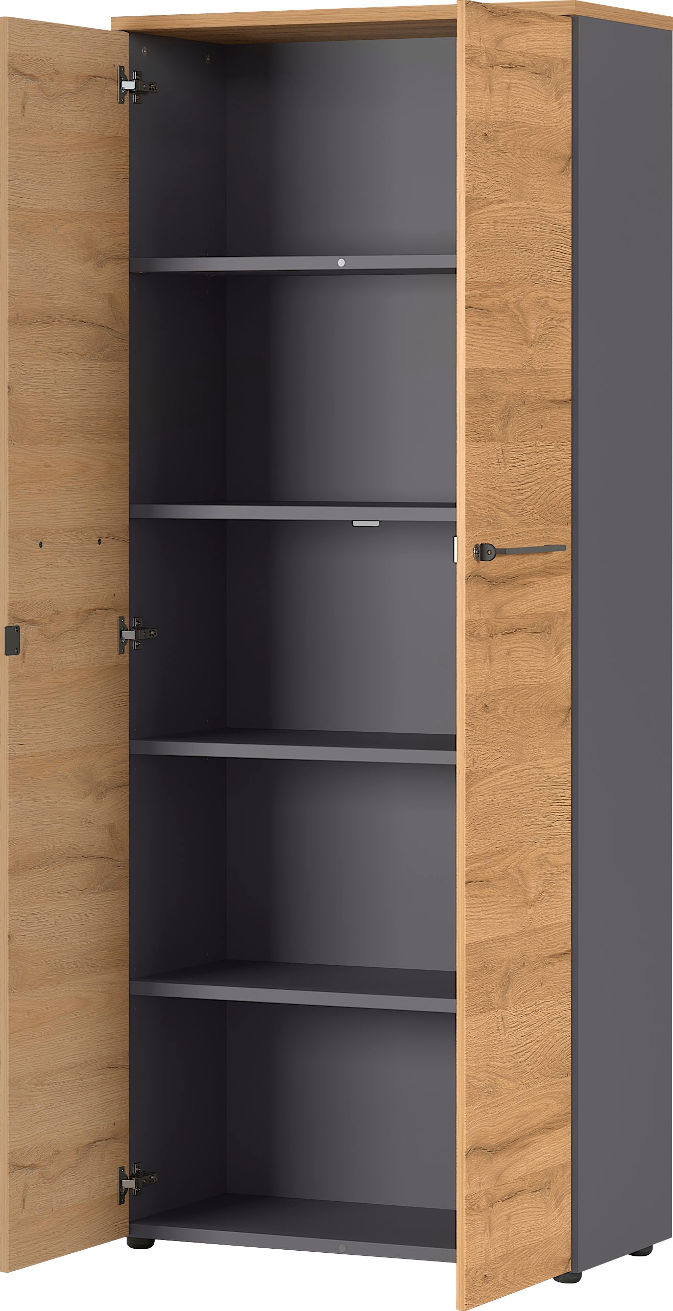 GERMANIA Aktenschrank »GW-Agenda, Mehrzweckschrank, abschließbar,«, optional mit 2 offenen Fächern, Maße 80x197 cm, Made in Germany
