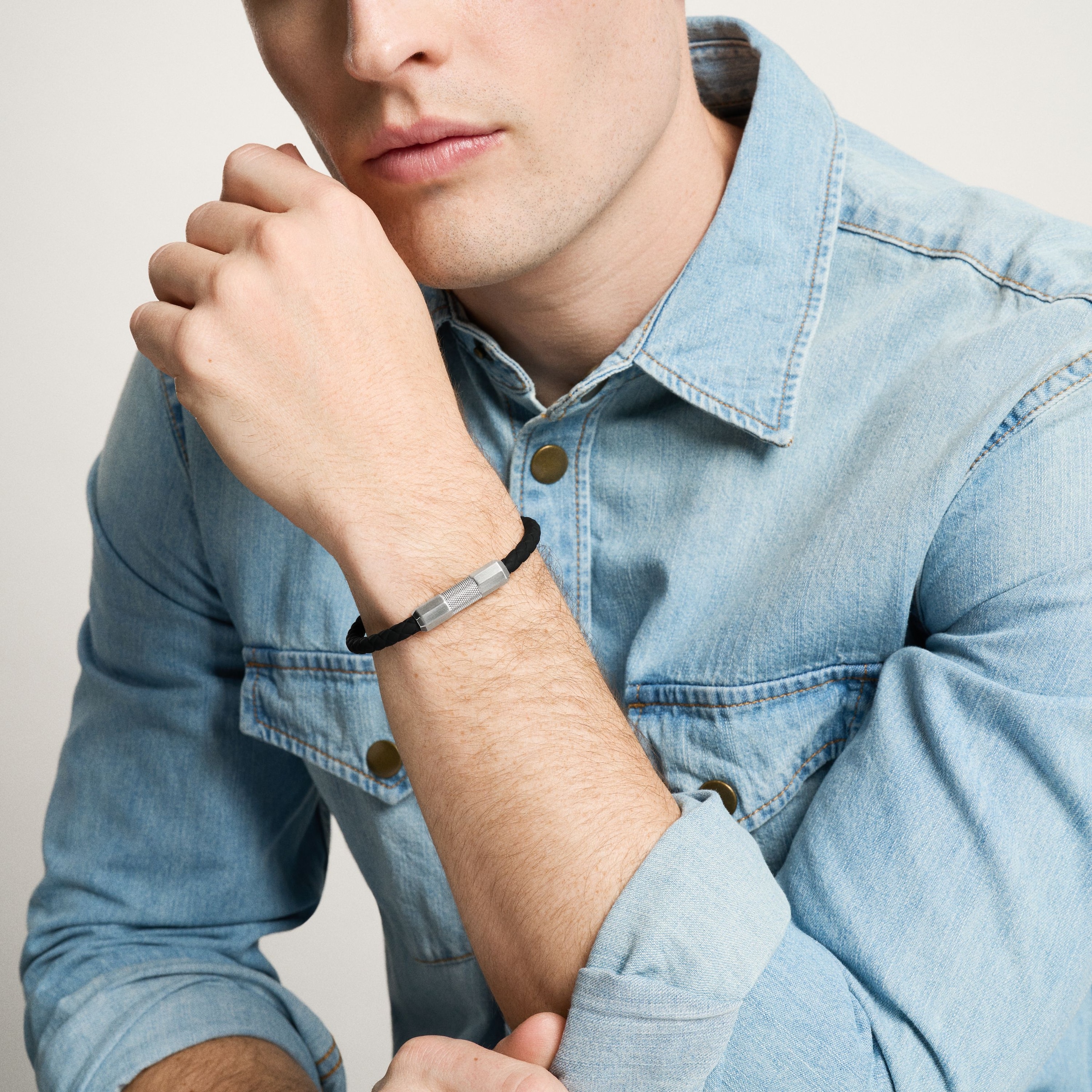 Fossil Armband »Schmuck Geschenk Edelstahl Silikon Armschmuck KNOX«