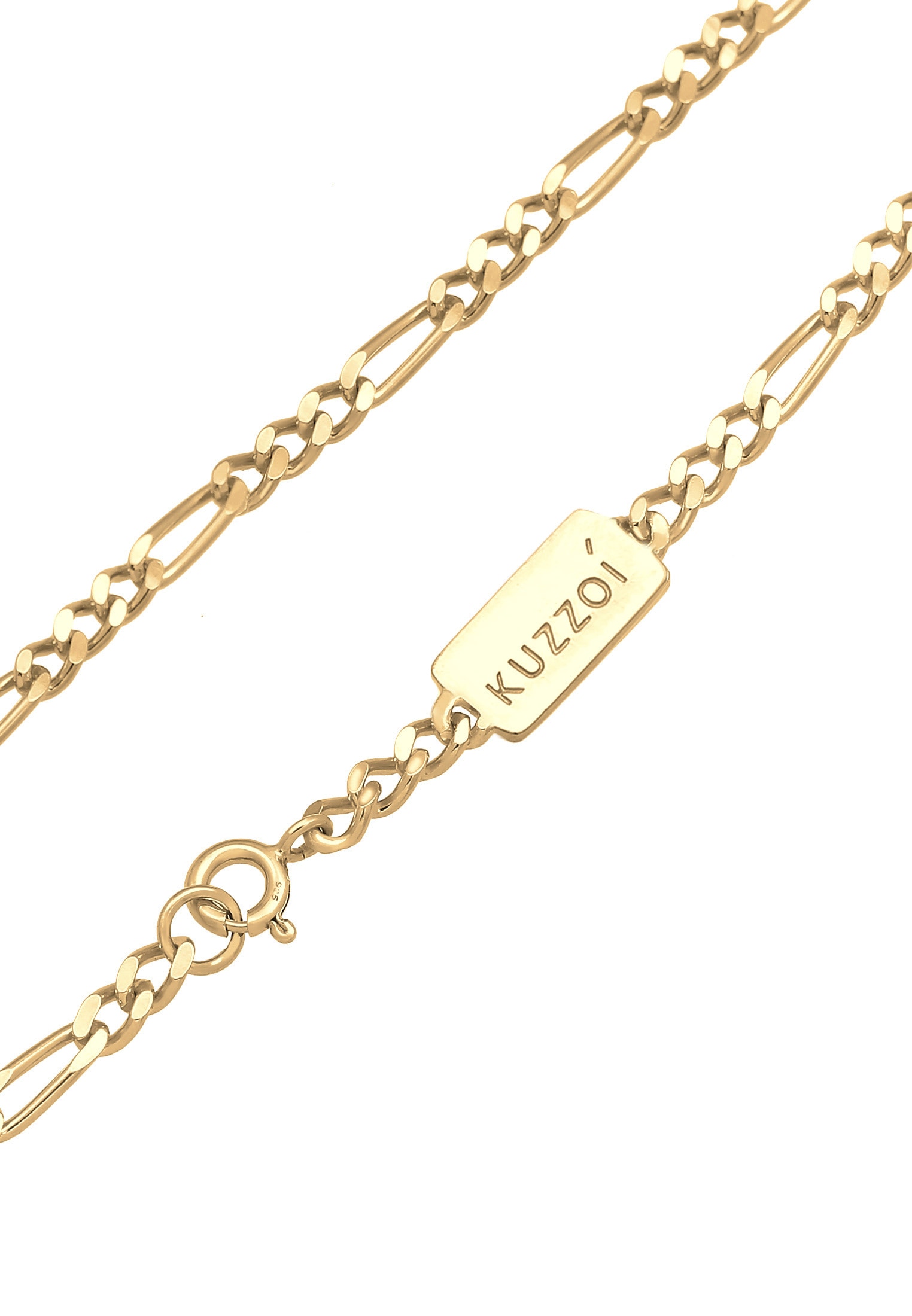 Kuzzoi Silberkette »Halskette Herrn Figaro Oxidiert Massiv Mann 925 Silber«