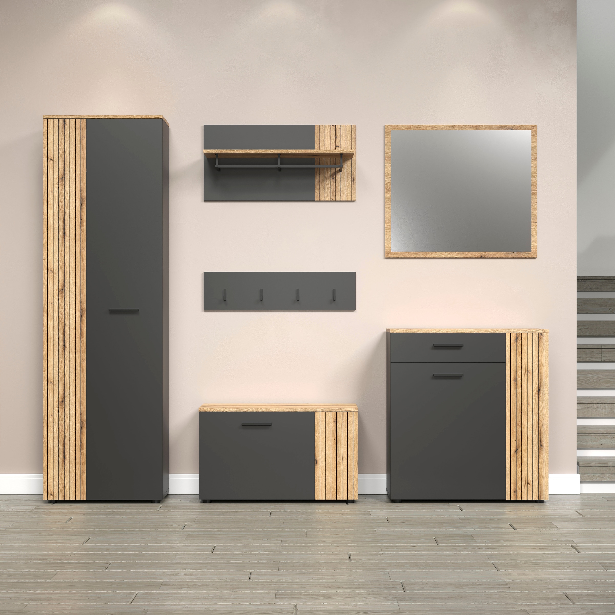 Home affaire Garderoben-Set »Estepona« Komplett-Set, 6 Stk. tlg.