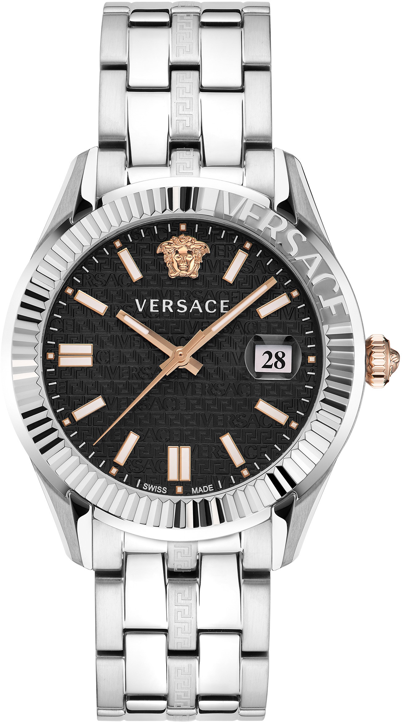 Versace Quarzuhr »GRECA TIME, VE3K00322«, Armbanduhr, Damenuhr, Saphirglas, Datum, Swiss Made