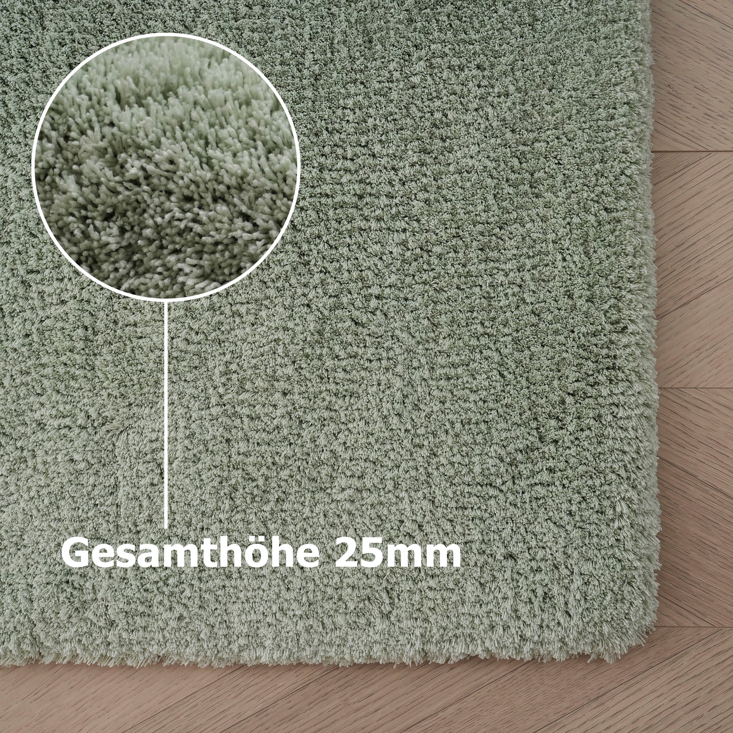 my home Hochflor-Teppich »Microfaser Teppich Magong, besonders weich, sehr feiner Flor«, rechteckig, 25 mm Höhe, uni, Wohnzimmer, Schlafzimmer, Kinderzimmer, auch rund und als Läufer