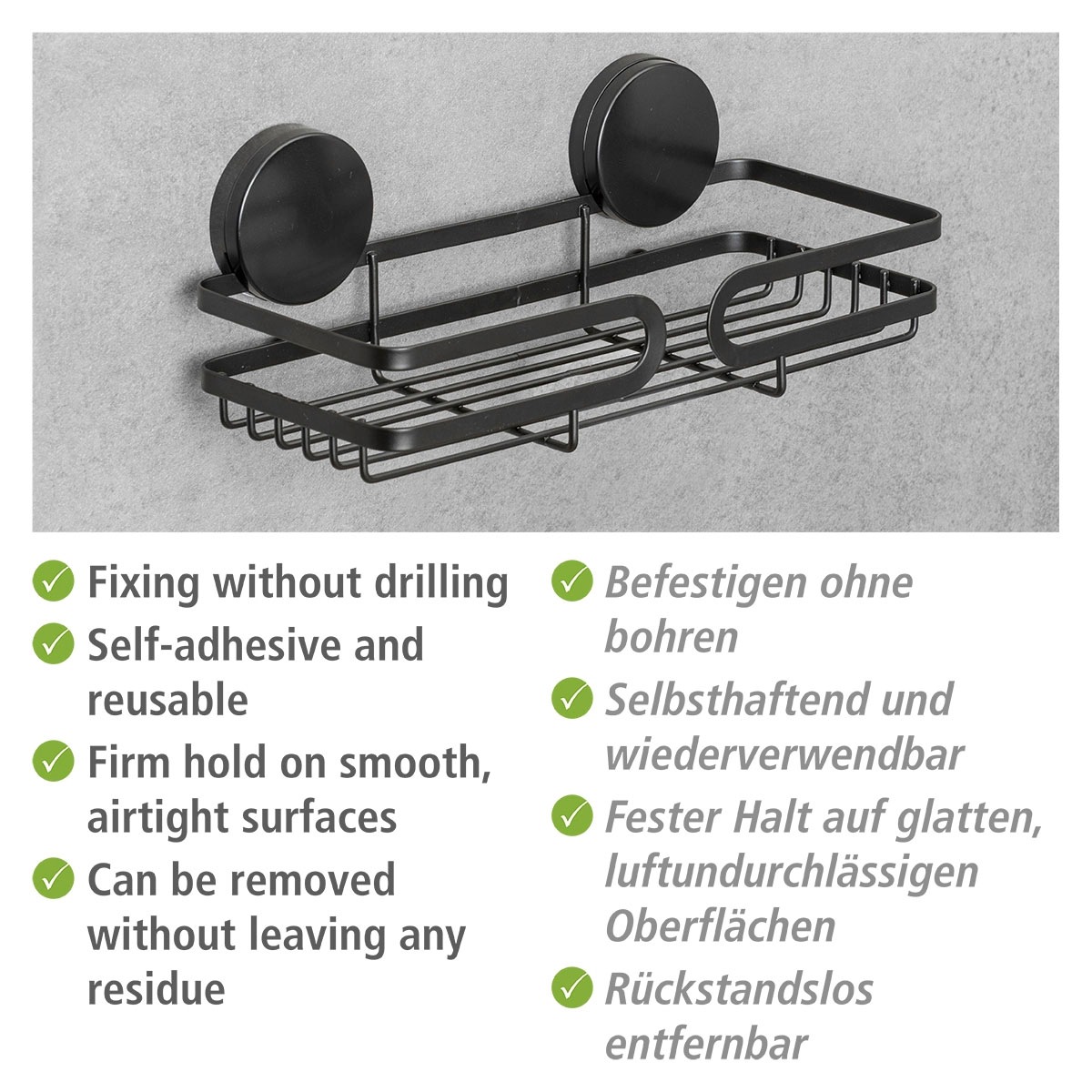 WENKO Duschablage »Static-Loc® Plus Pavia«, Badezimmer-Ablage, Befestigen ohne bohren