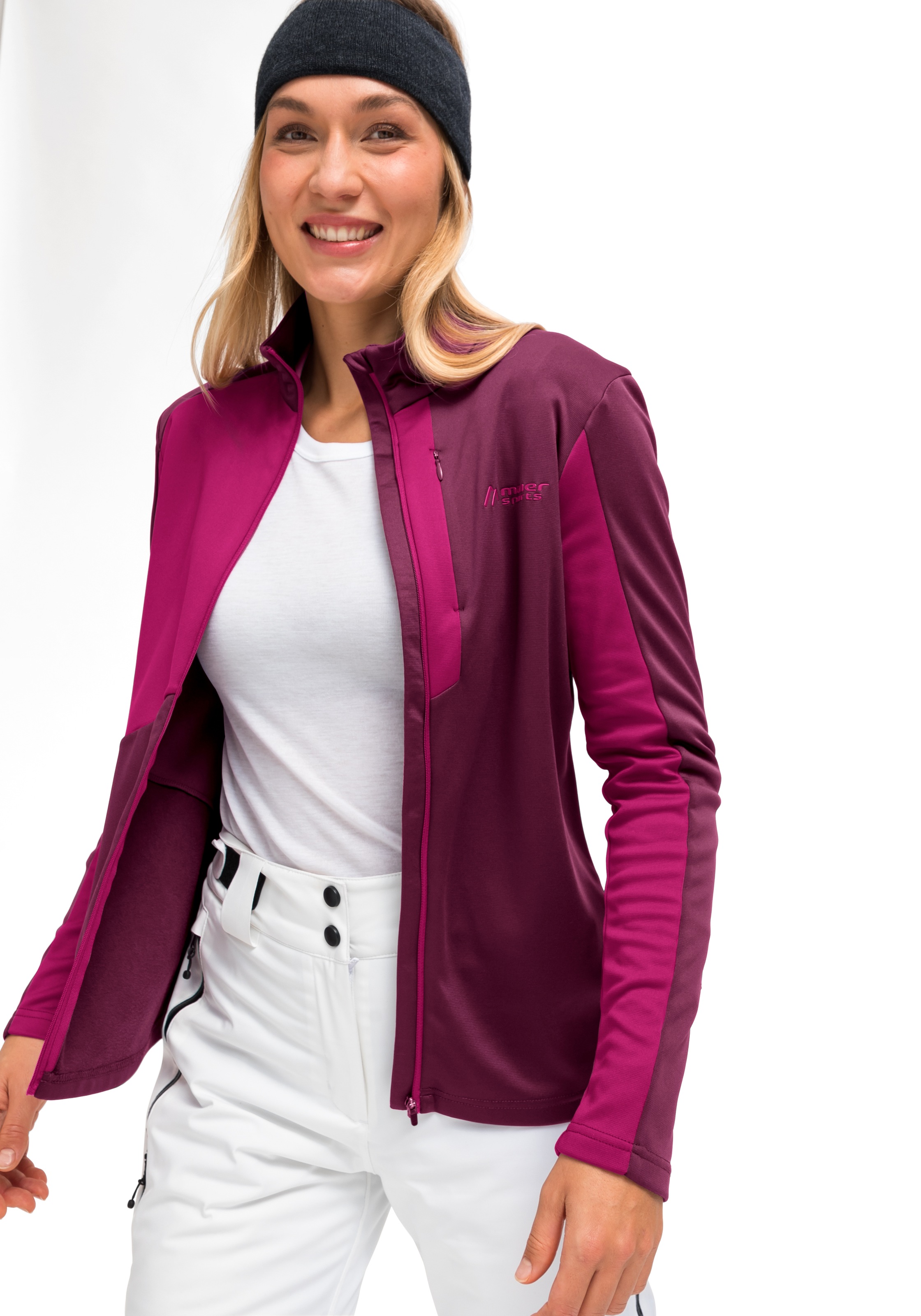 Maier Sports Fleecejacke »Purga Jacket«, Damen Midlayer, Fleece mit aufgerauter Innenseite