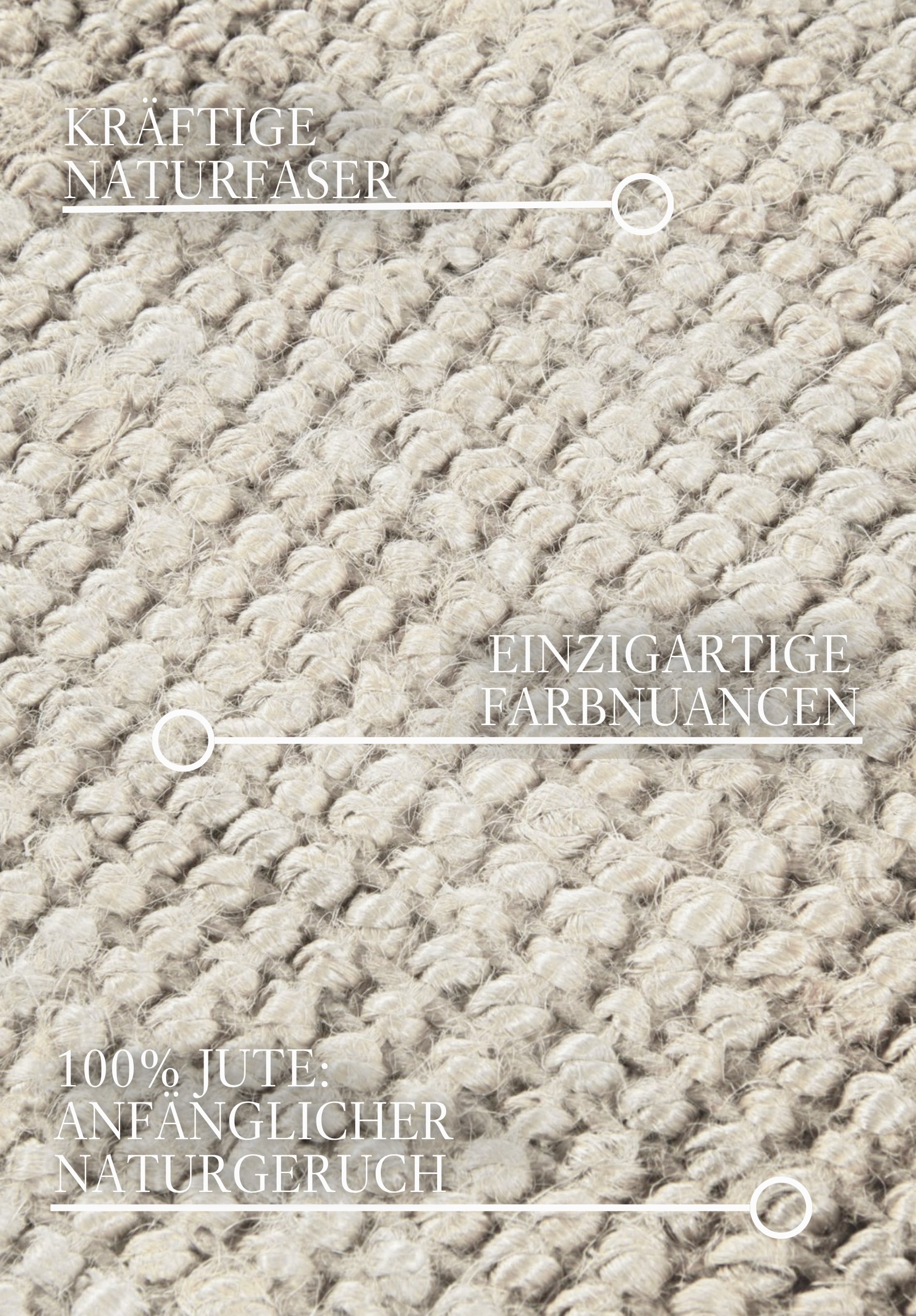 Villeroy & Boch Teppich »Rosalie Juteteppich« rechteckig 10 mm Höhe Läufer, 100% Jute, Natur, Wohnzimmer, Esszimmer, Schlafzimmer, GRS