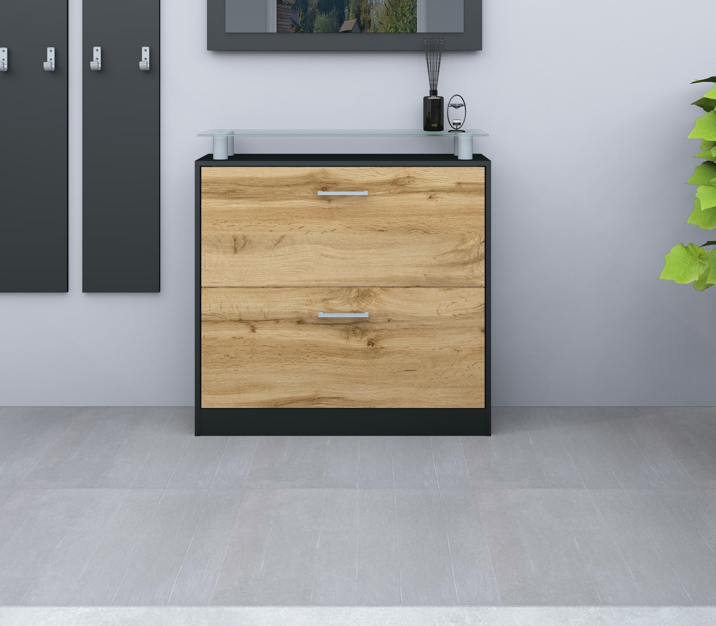 borchardt Möbel Schuhschrank »Finn«, Breite 89 cm, mit Glasablage