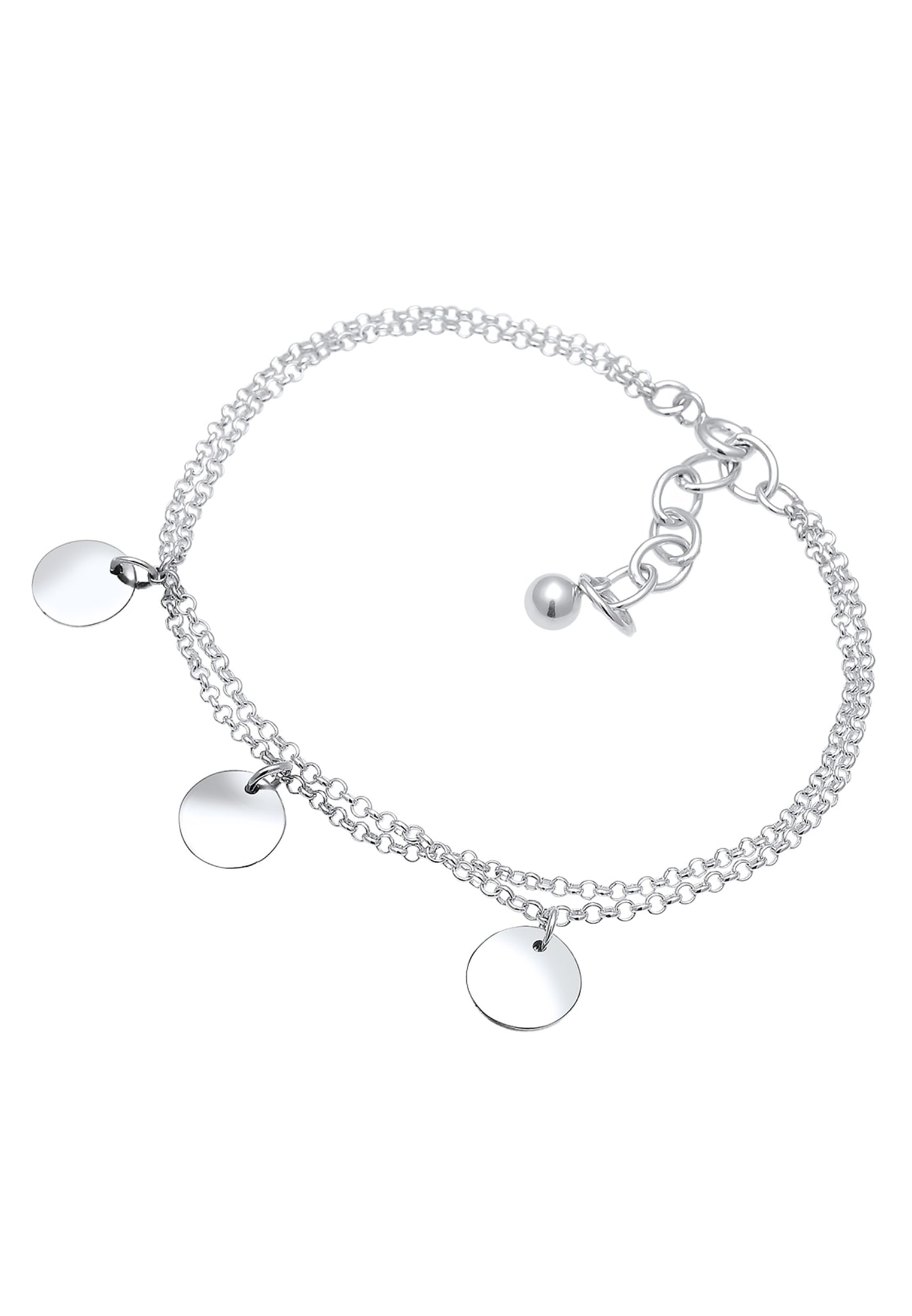 Elli Armkette »Armband 2-reihig mit Plättchen 925 Silber«