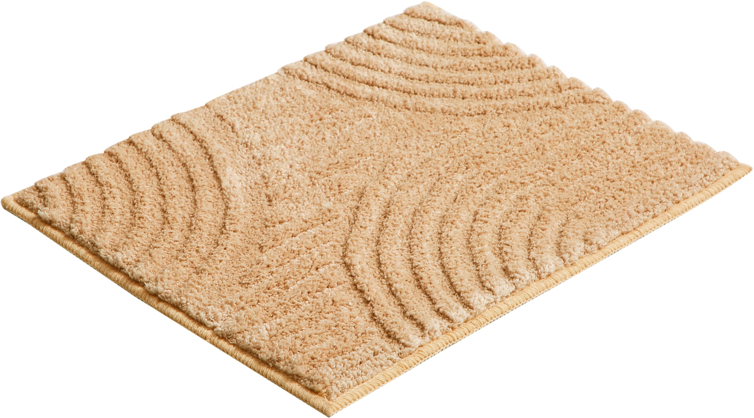 my home Badematte »Ognon, Scandi, Boho, modernes Muster« Höhe 15 mm rutschhemmend beschichtet fußbodenheizungsgeeignet | schnell trocknend | strapazierfähig Badteppich, Uni Farben, Hoch-Tief-Effekt