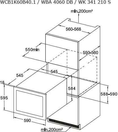 Amica Einbauweinkühlschrank »WK 341 LED-Beleuchtung Garantie á S«, 075l, für XXL Jahren 210 40 mit Standardflaschen 3