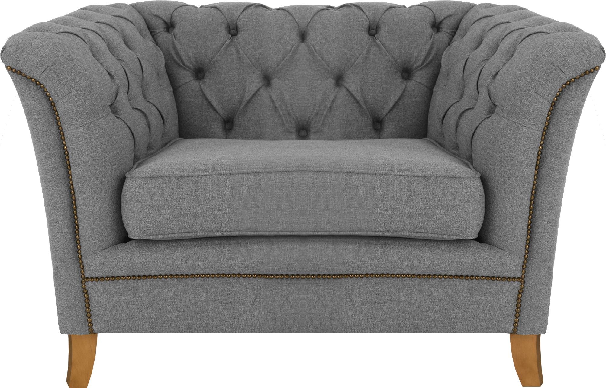 Home affaire Sessel »Newport modernes Chesterfield«, mit Knopfheftung im Rücken, Keder und feinen Armlehnen