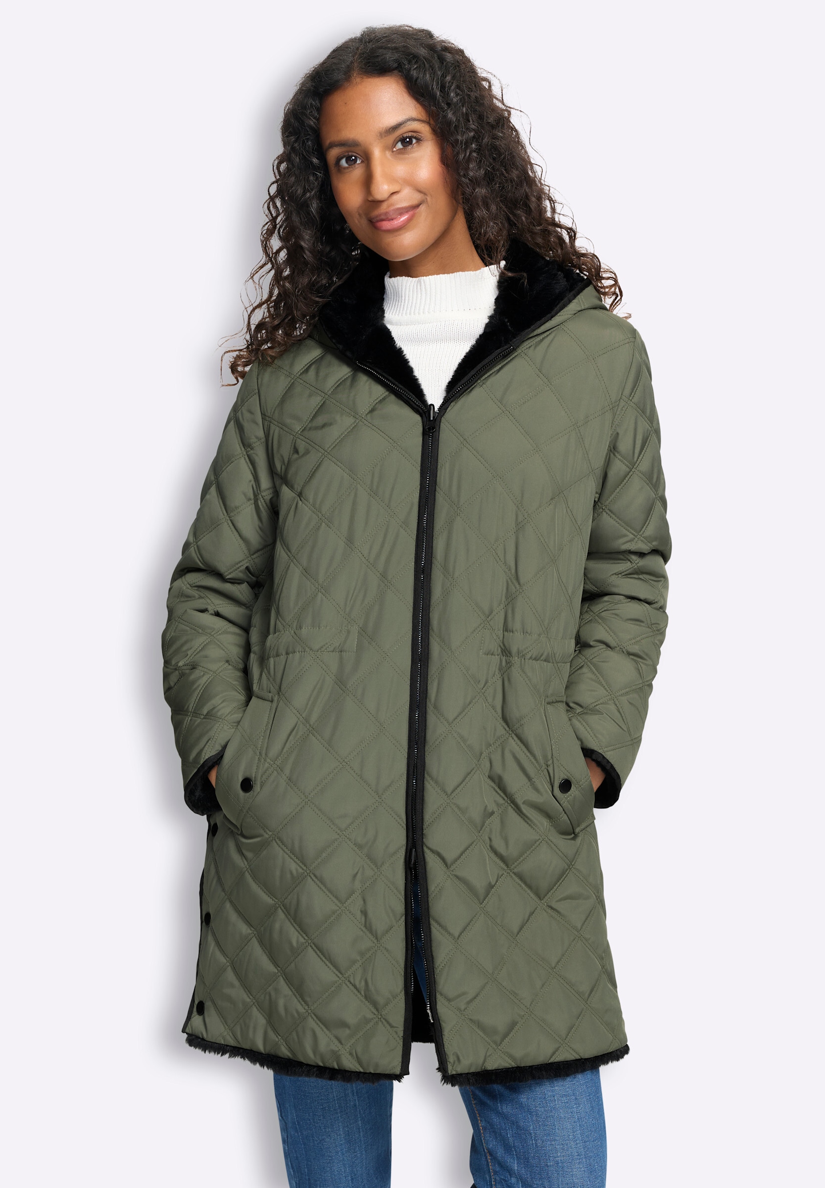 heine Steppjacke »Wendejacke Wendejacke« mit Kapuze