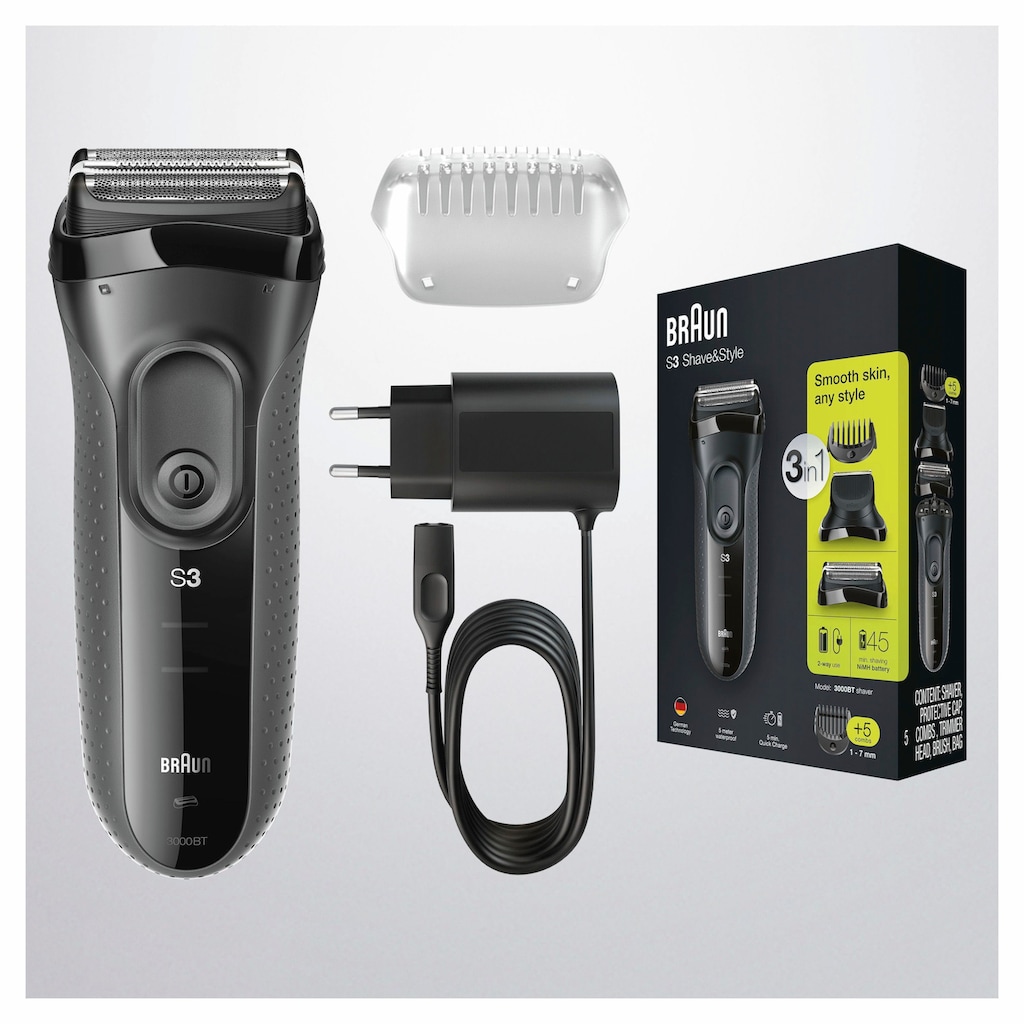 Braun Elektrorasierer »Series 3 Shave&Style 3000BT«