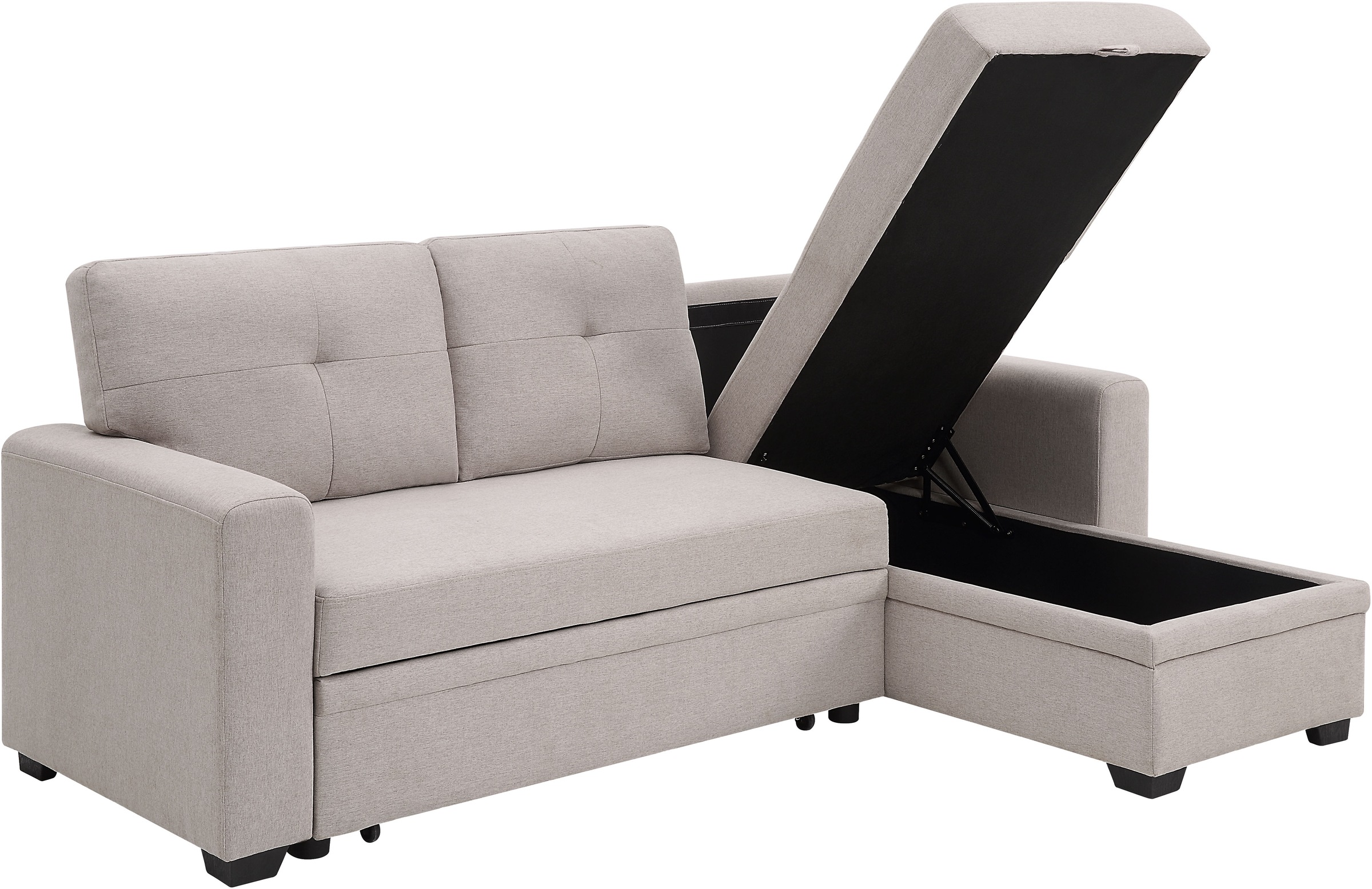 ATLANTIC home collection Schlafsofa »Gerrit L-Form«, Ecksofa, mit Bettfunktion, Recamiere rechts oder links montierbar