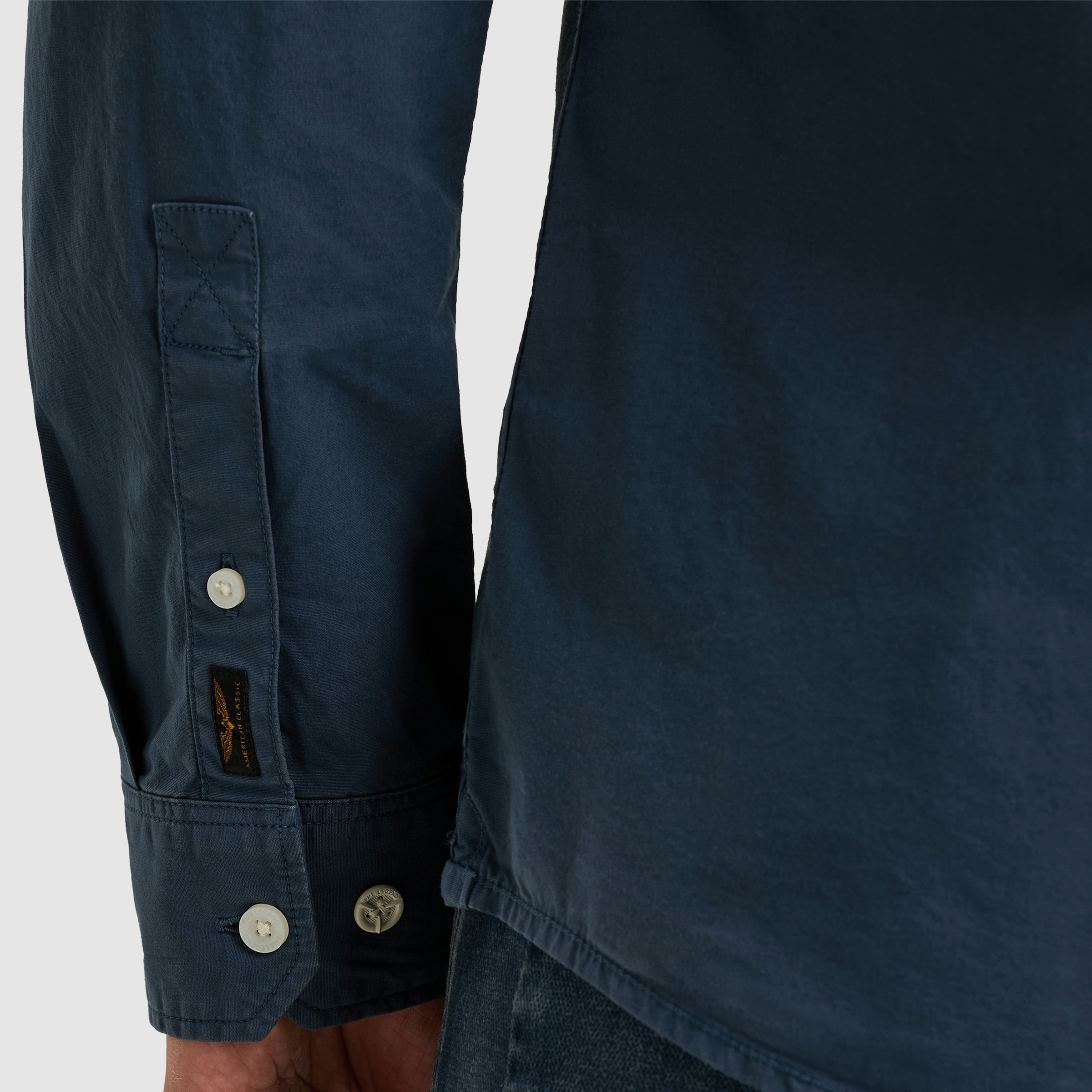 PME LEGEND Langarmhemd mit Logo Stickerei