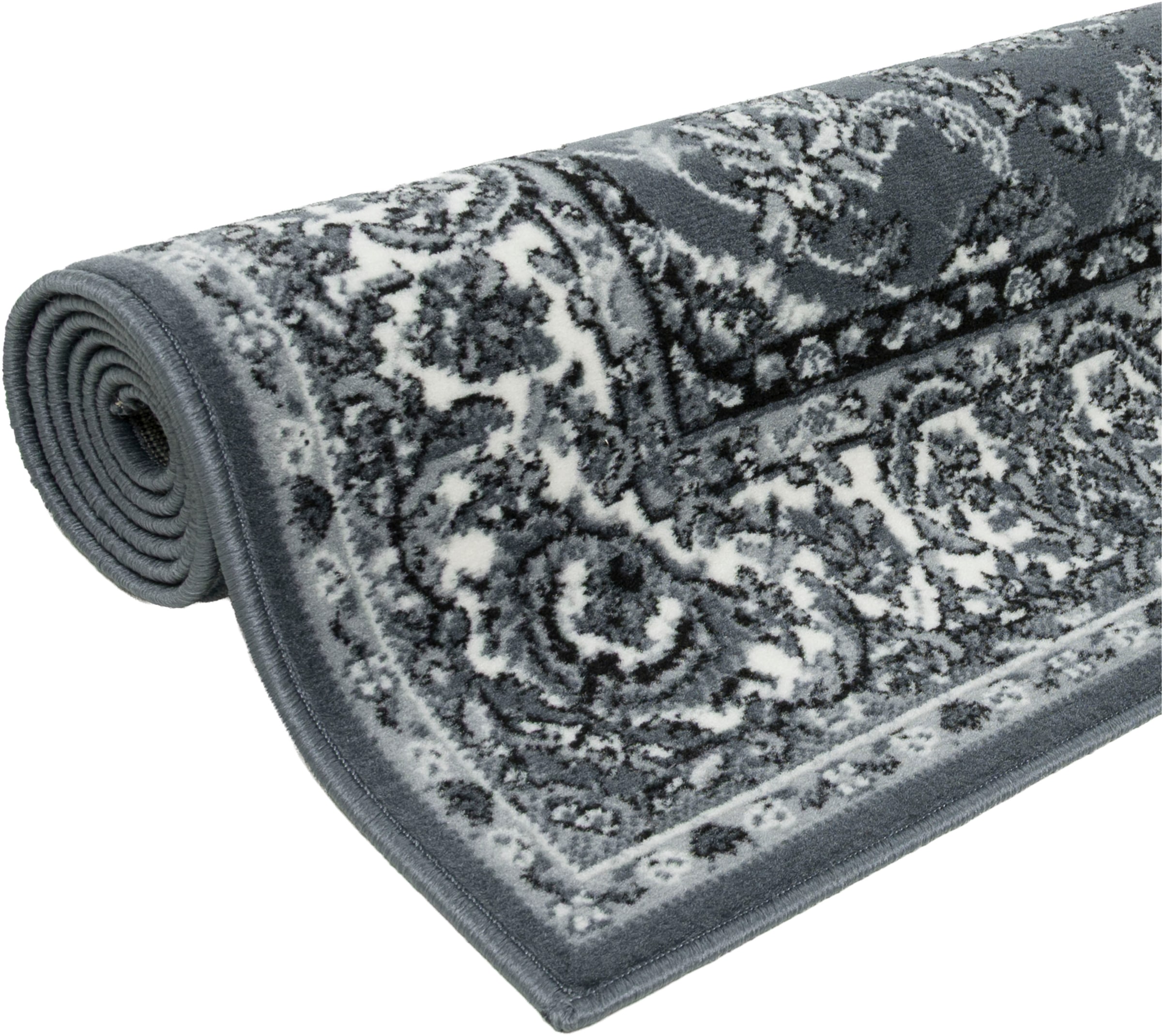 OTTO home Teppich »Ezzo, mit Bordüre, Kurzflor, Made in Belgium« rechteckig 7 mm Höhe Orient-Optik, Teppich,  Wohnzimmer, Esszimmer, Schlafzimmer