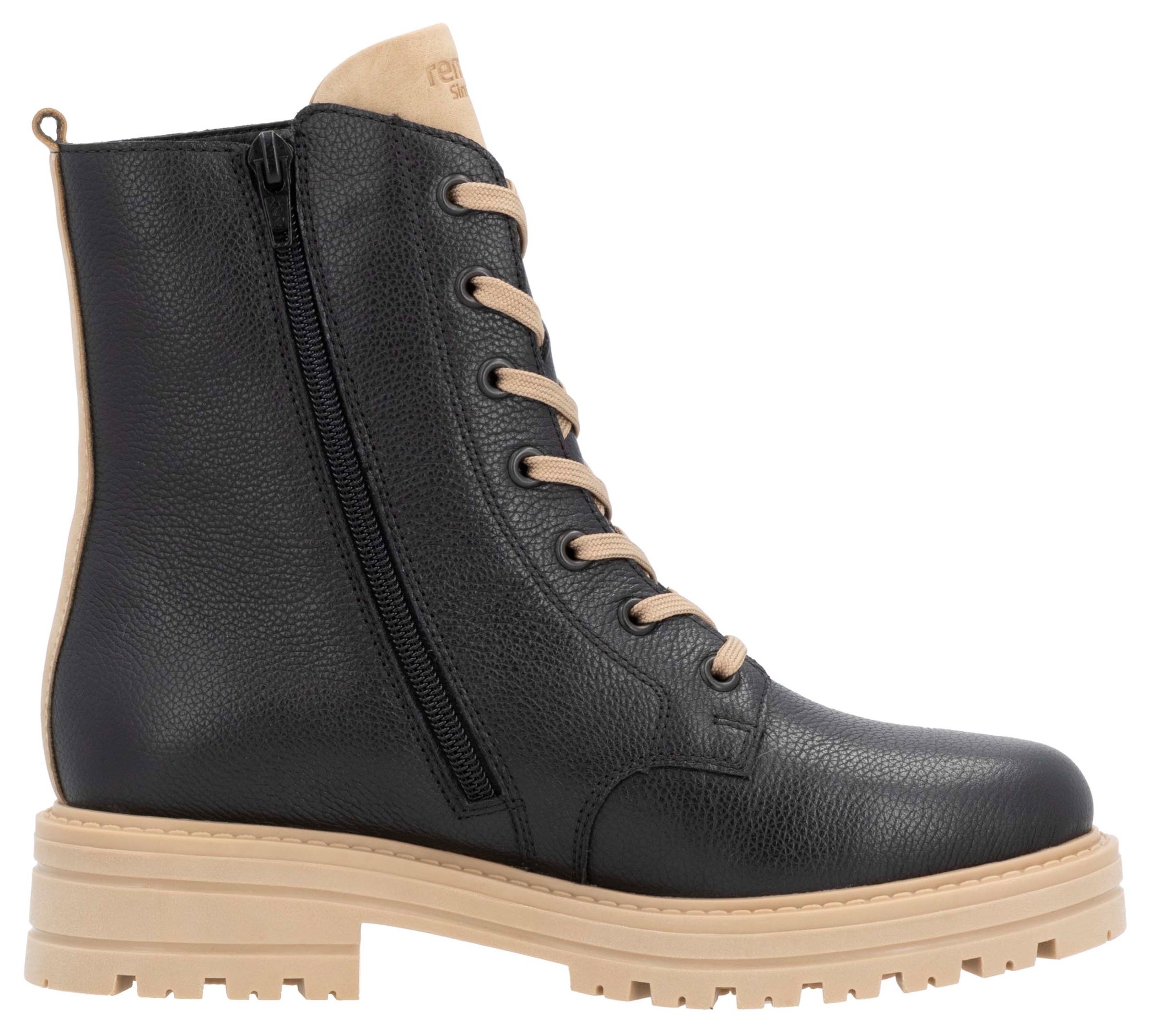 Remonte Winterboots, Blockabsatz, Winterstiefelette, Schnürboots mit Zierreißverschluss