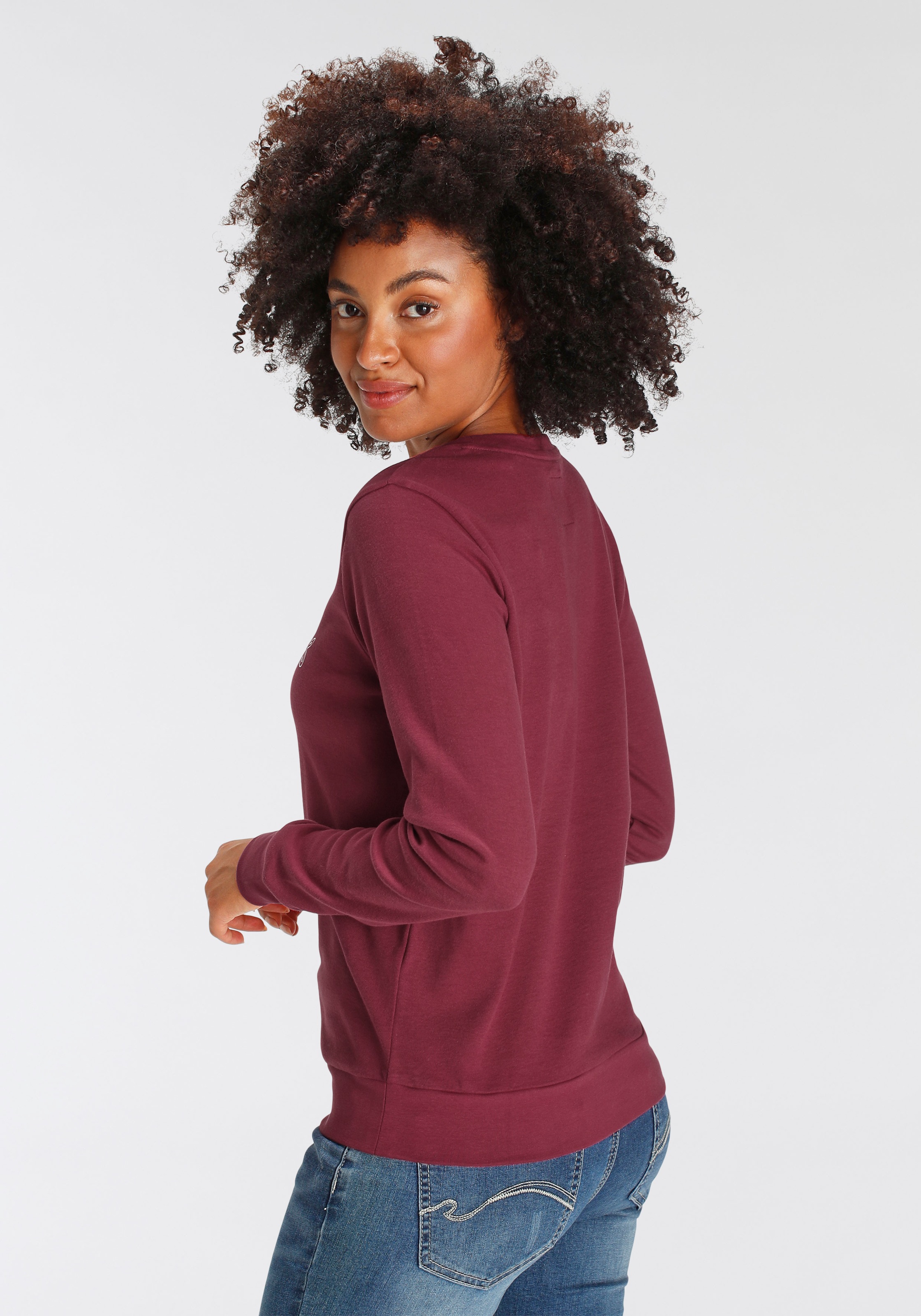 KangaROOS Sweatshirt, Langarm, figurumspielende Passform