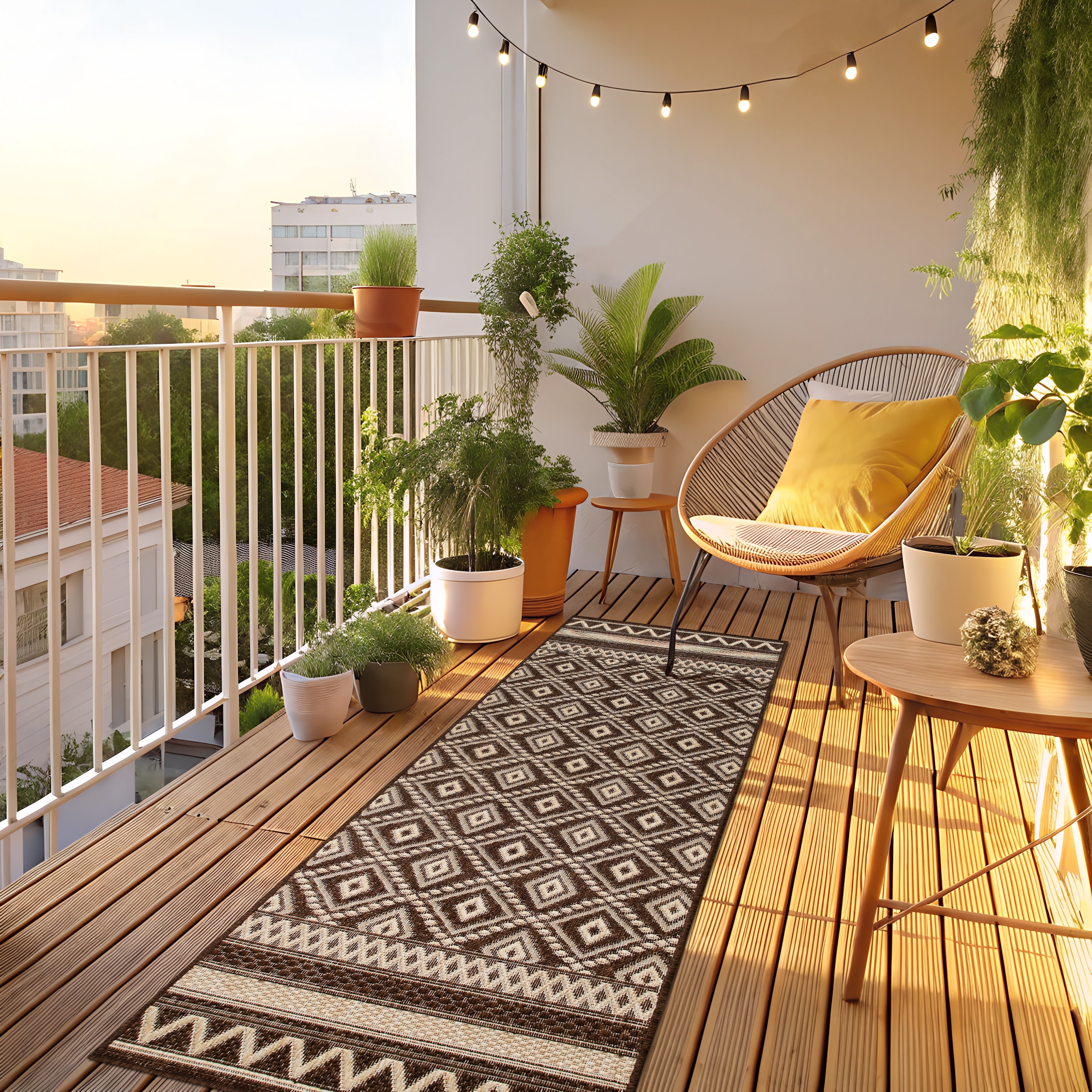 my home Teppich »Toronto auch als Läufer erhältlich«, rechteckig, 3 mm Höhe, In- und Outdoor geeignet, Sisal-Optik, Wetterfest & UV-beständig, Boho