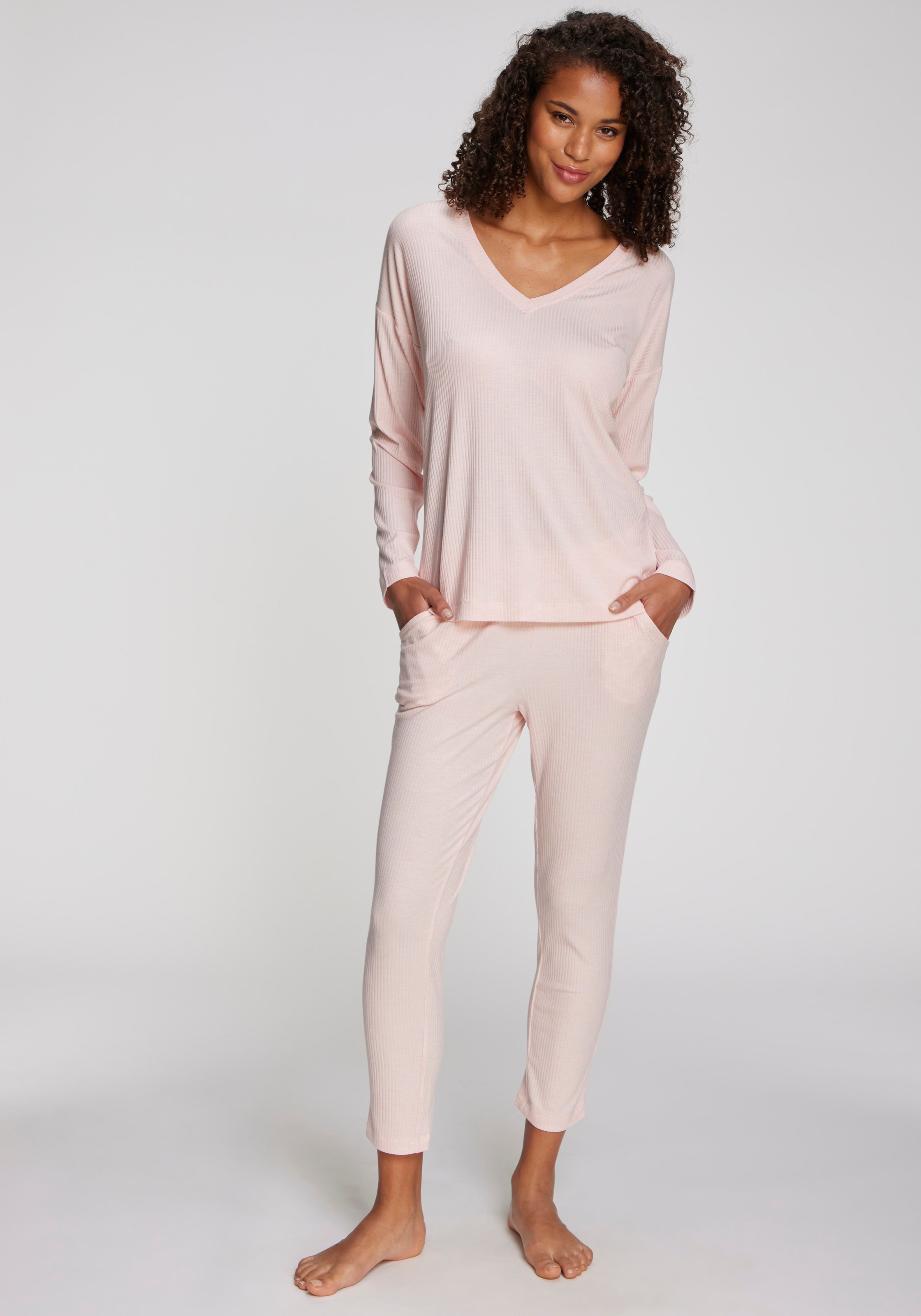 s.Oliver Pyjamaoberteil 1-teilig,  aus weicher Rippqualität