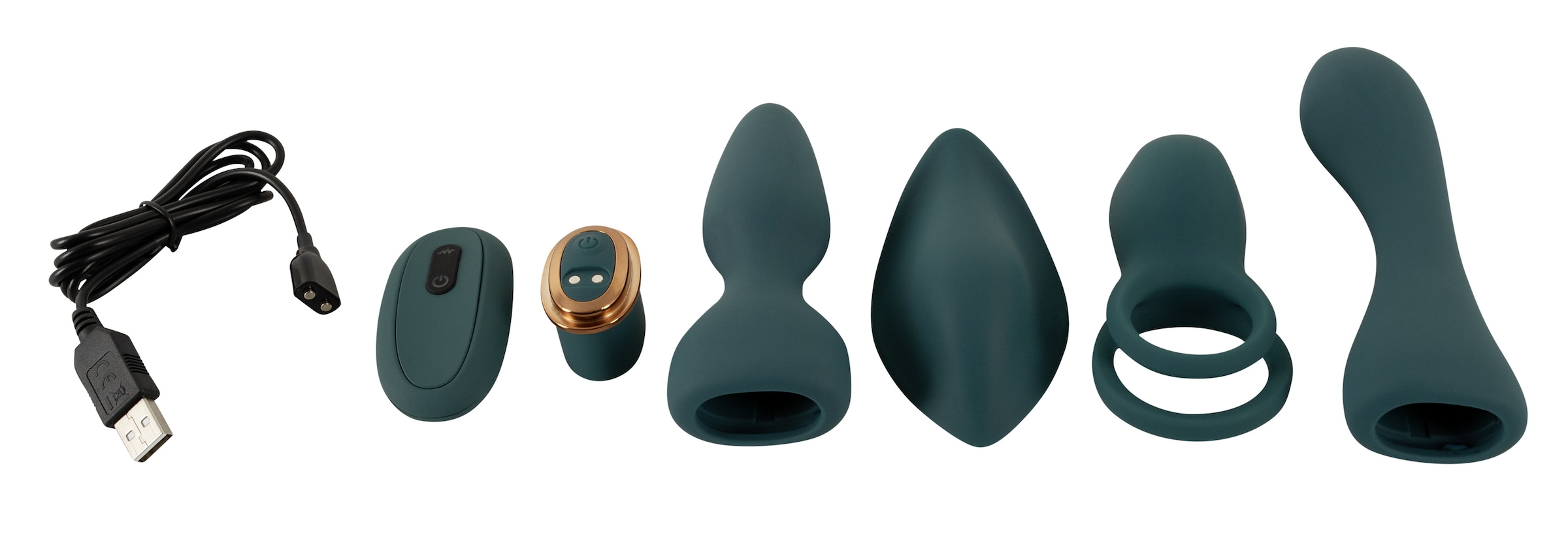 coup!es choice Vibrator »Paartoy-Set RC Mini Vibrator with 4 Attachments«