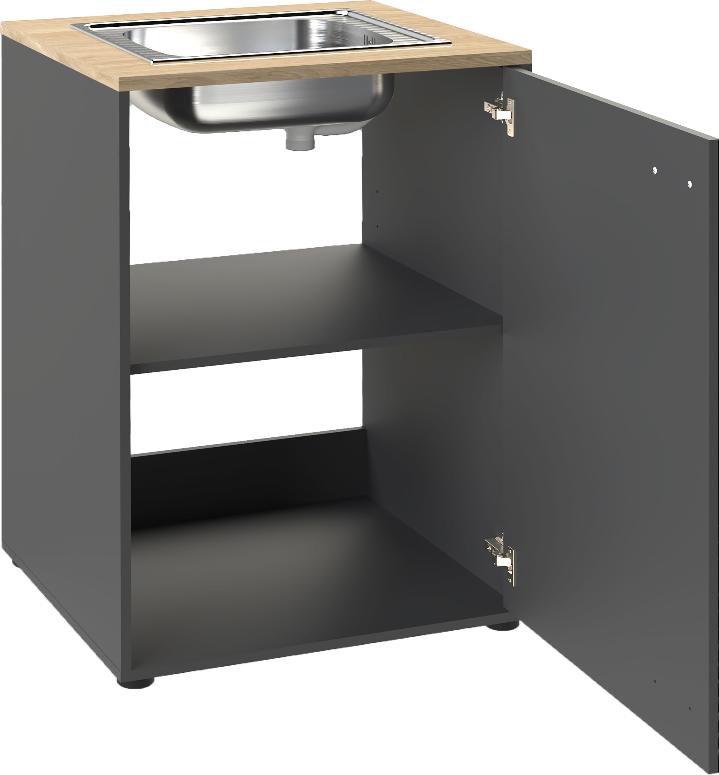 Schildmeyer Spülenschrank »Solea, mit einer Tür und einer Spüle, Breite 57 cm, Made in Germany« 1 Stk. tlg. Unterschrank mit einer Tür und einer Spüle, Made in Germany