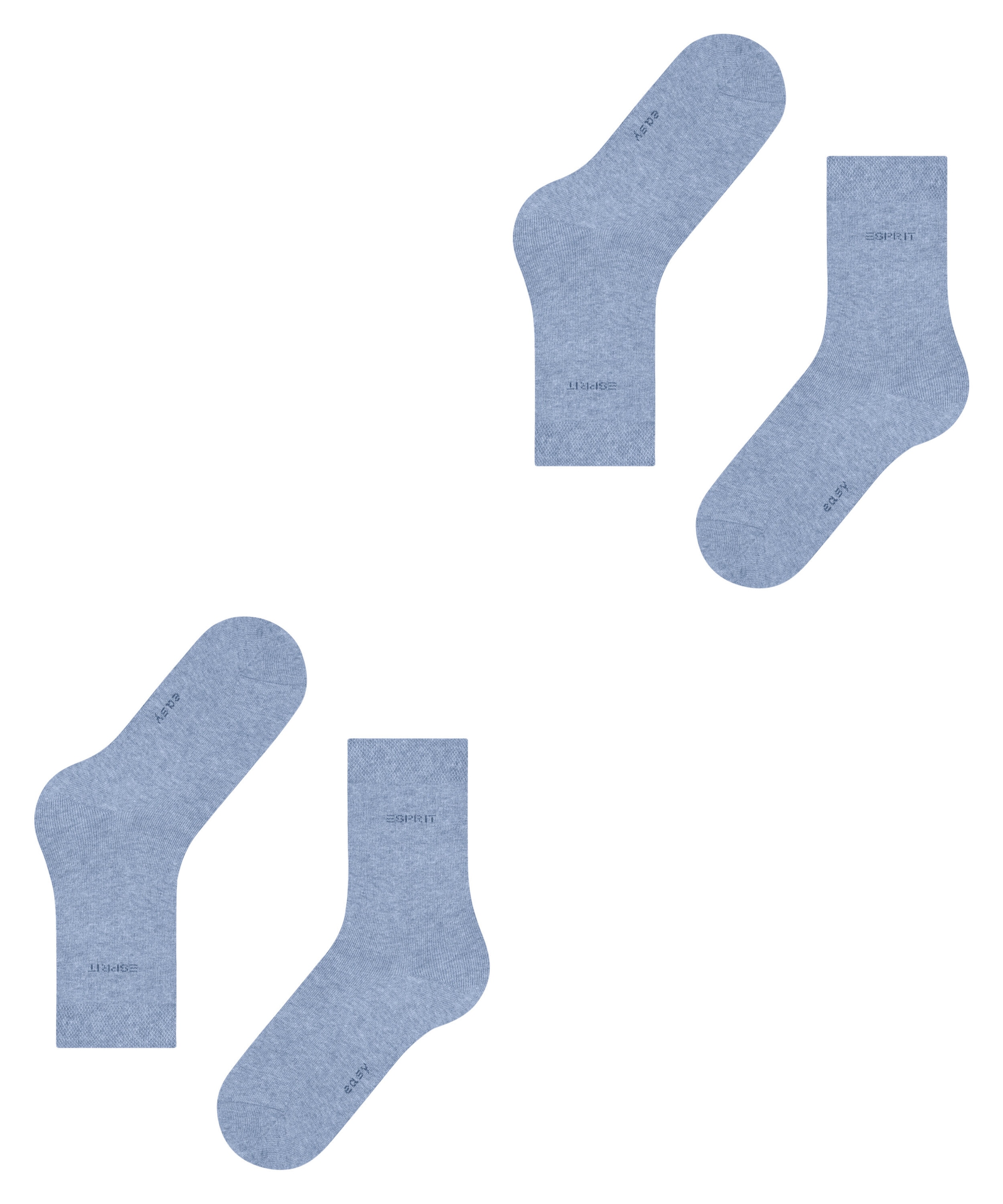 Esprit Socken »Basic Easy«, (2 Paar), ohne einschneidendes Bündchen, Basic-Socke, Uni-Strümpfe