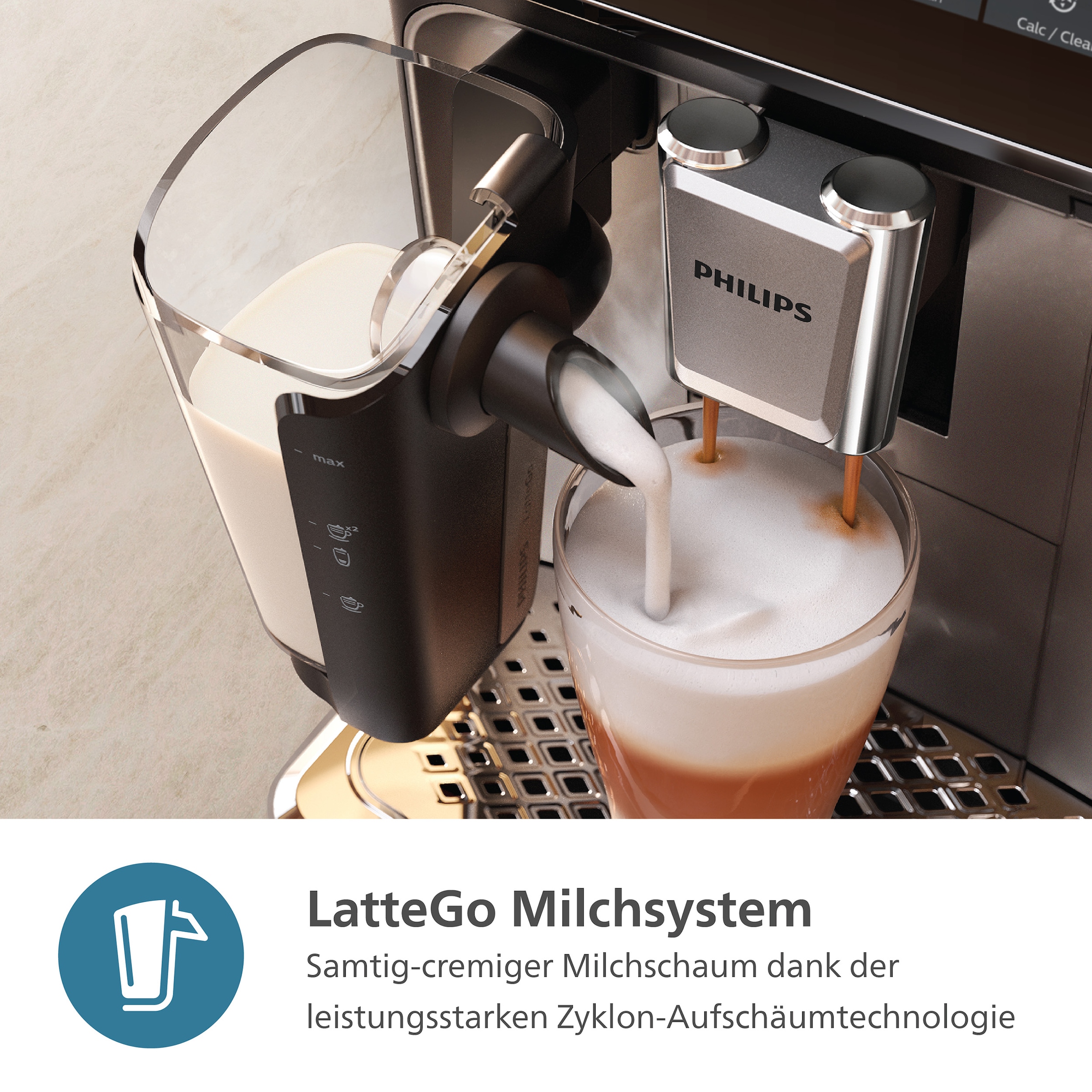 Philips Kaffeevollautomat »EP3343/50 Kaffeespezialitäten, Series«, XXL Jahren Weiß/Schwarz Garantie mit 3 mit 3300 6 LatteGo-Milchsystem