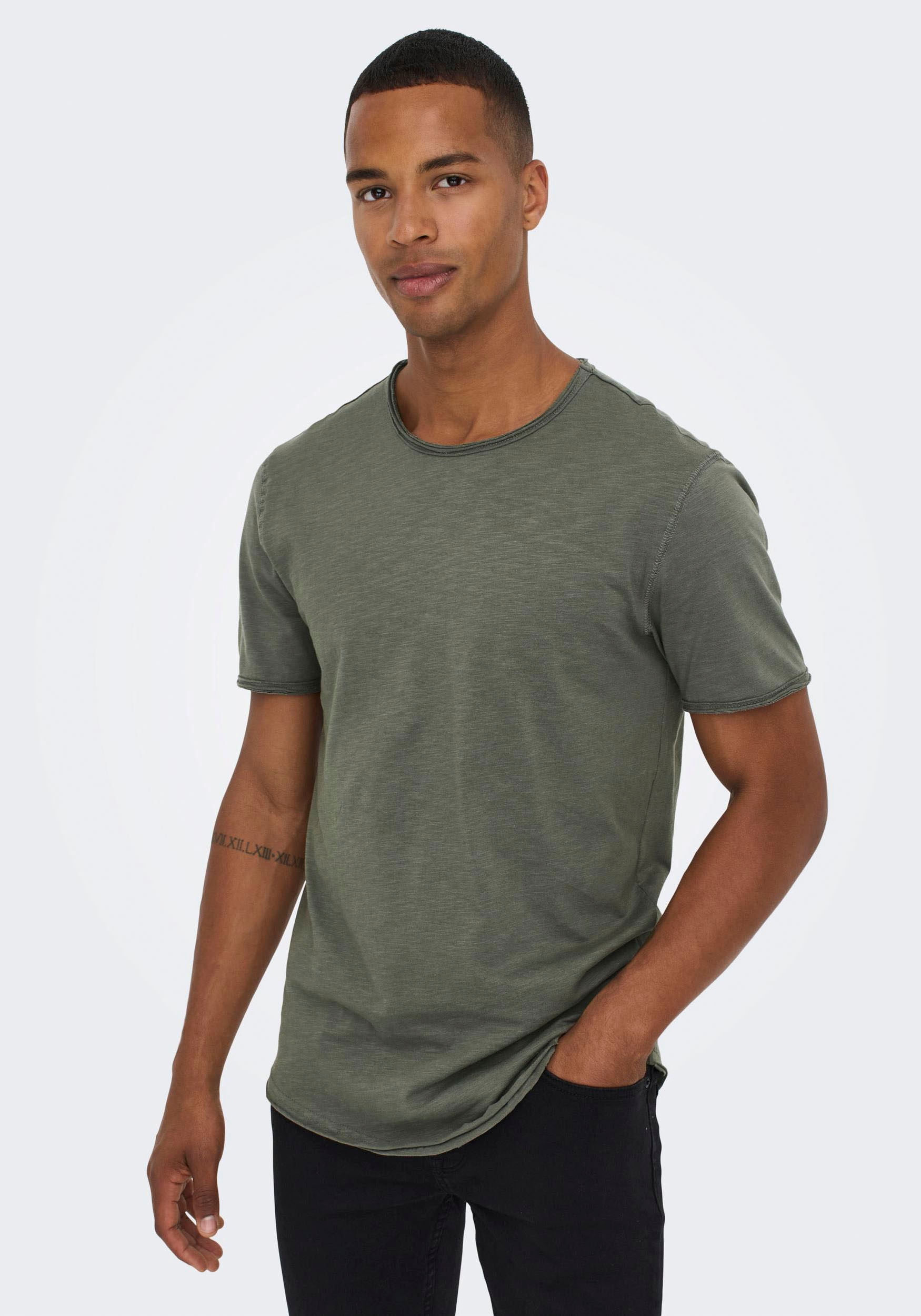 ONLY & SONS Rundhalsshirt »ONSBENNE 7822 SS NF NOOS« LONGY bei TEE ♕
