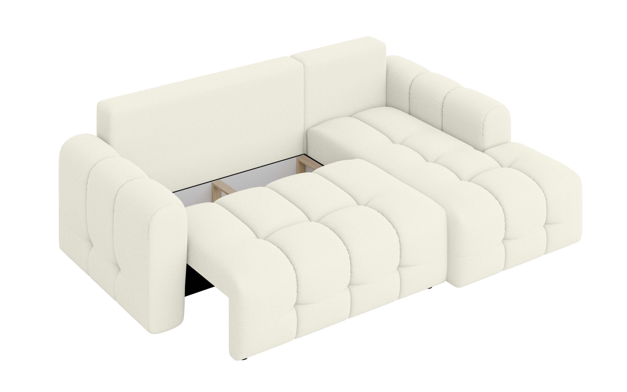 INOSIGN Ecksofa »Manilla, wahlweise mit Bettfunktion, B/T/H 265/170/91 cm«, L-Form mit Recamiere rechts/links bestellbar, Wellenunterfederung