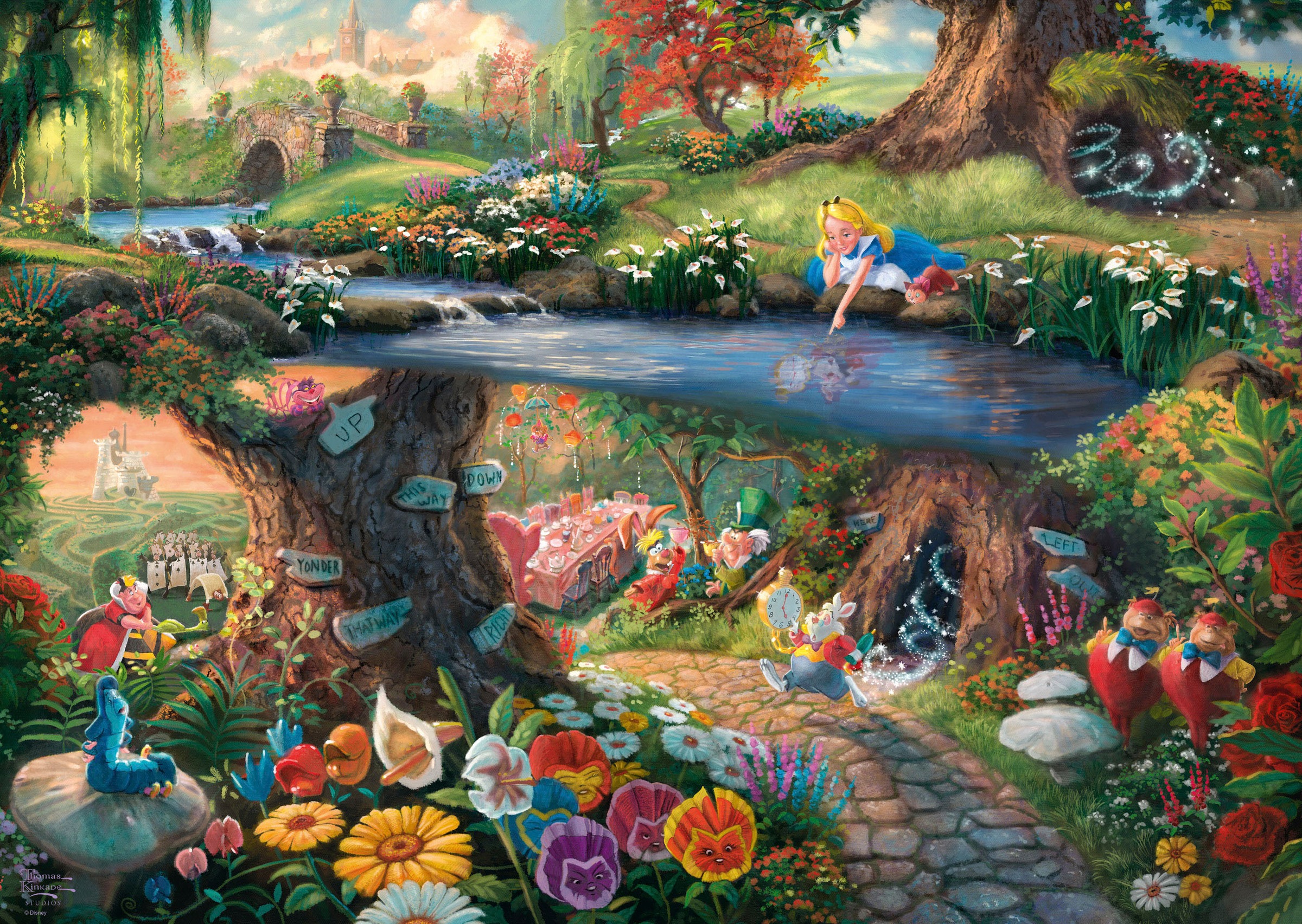 Schmidt Spiele Puzzle »Disney, Alice im Wunderland von Thomas Kinkade«, (1000 tlg.)