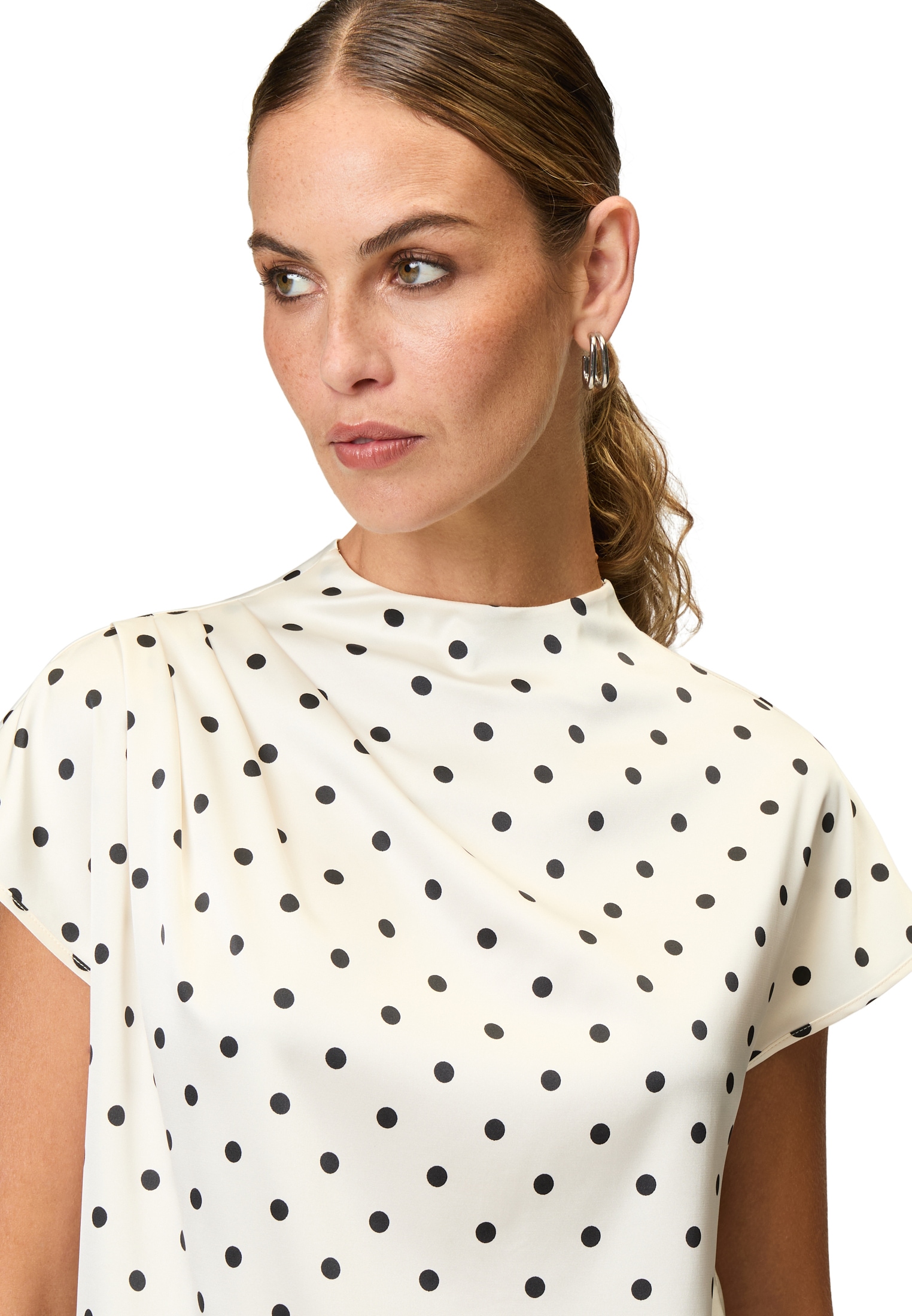 Zero Satinbluse »Satinbluse mit Punkten«