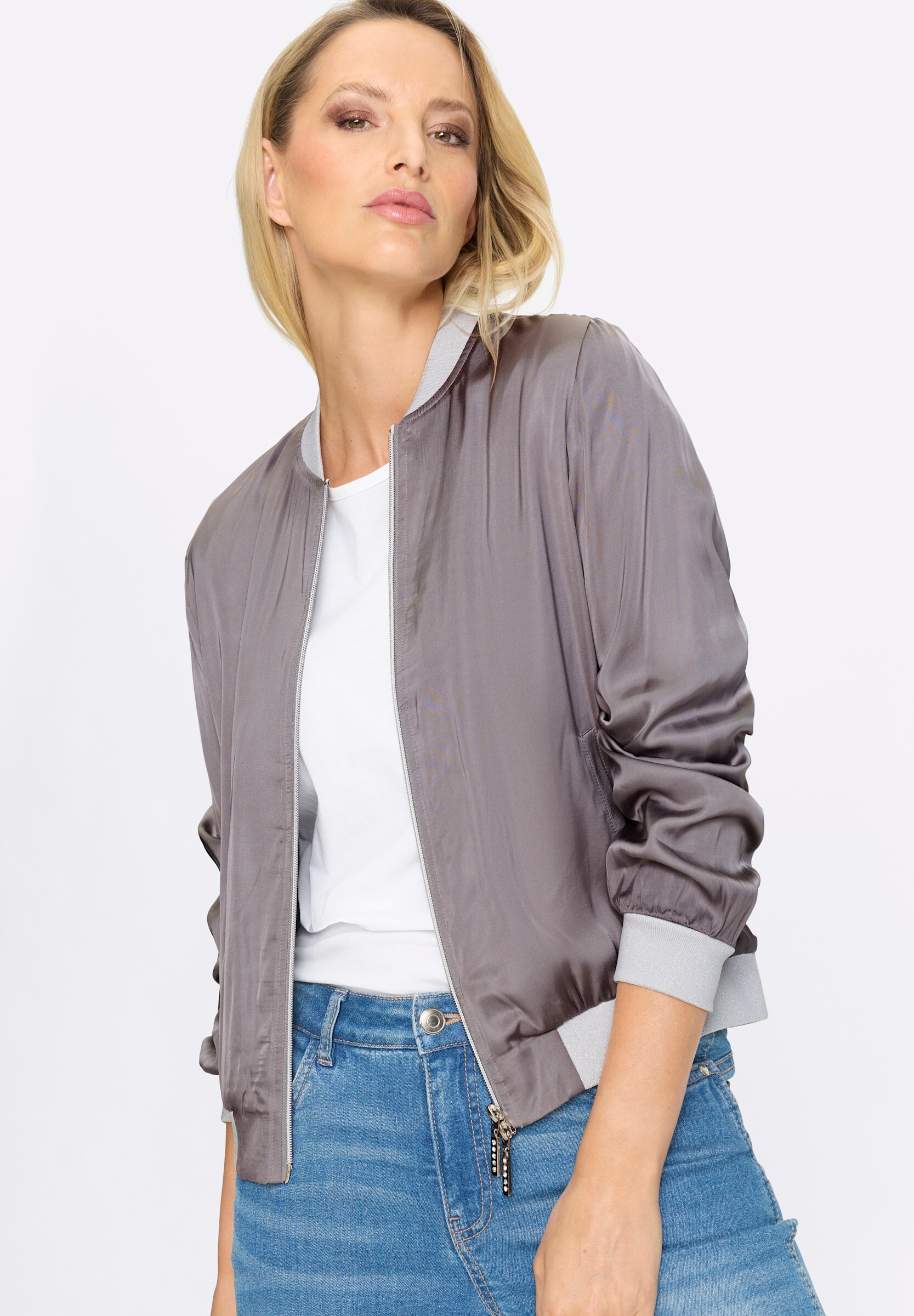 heine Blusenblazer »Blusen-Blouson Blouson mit 2-Wege-Reißverschluss«