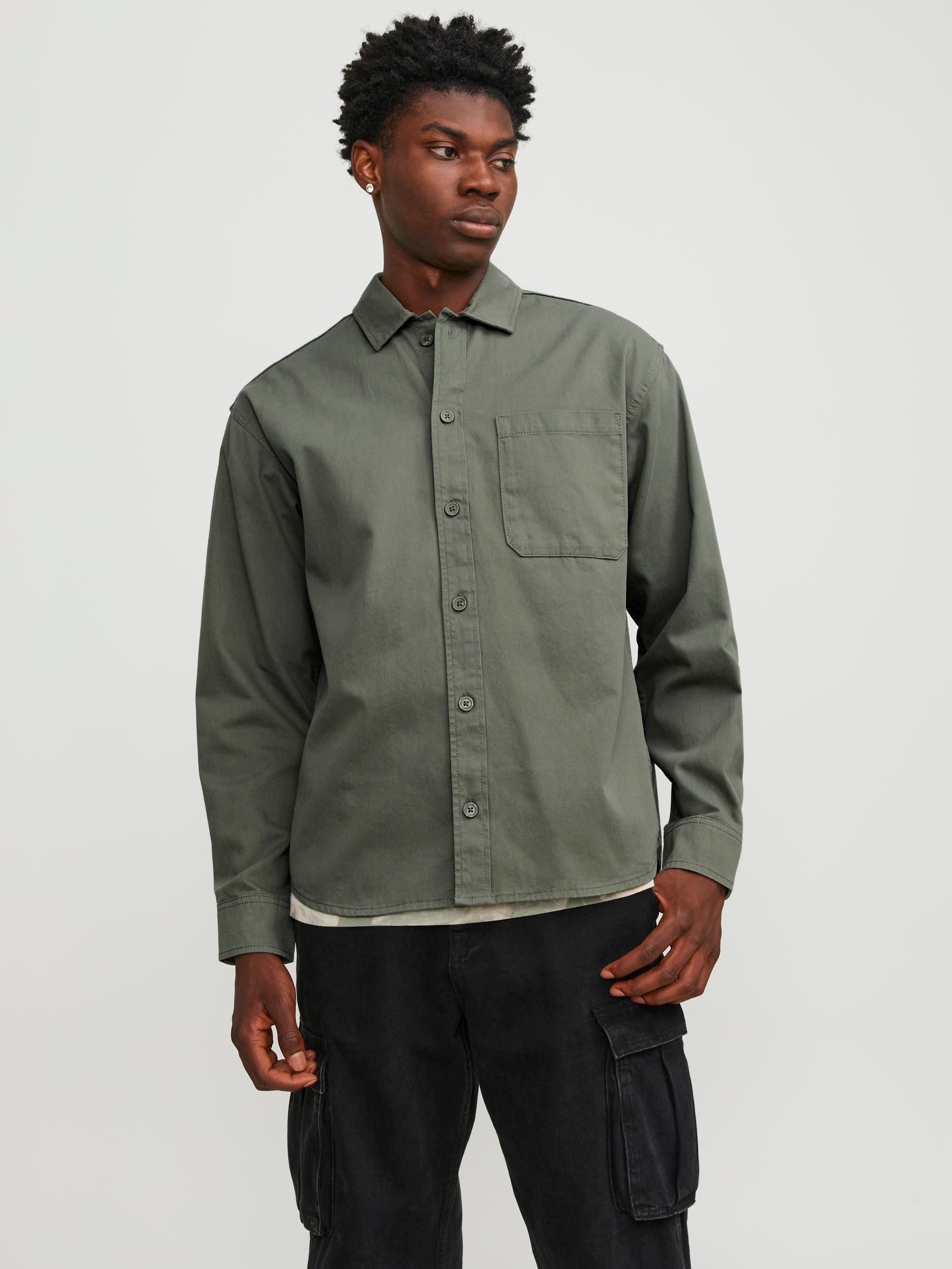 Langarmhemd »JCOCOLLECTIVE ZAC OVERSHIRT LS SN«