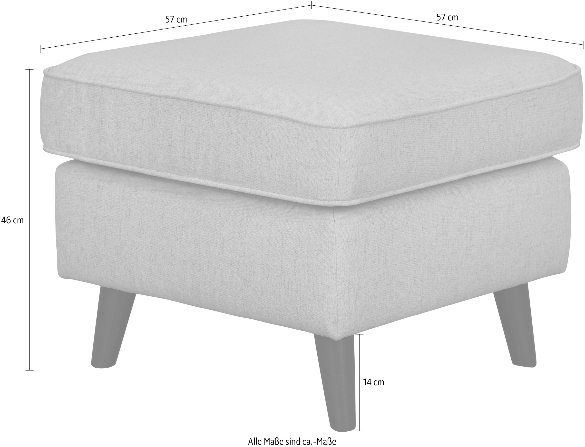 Home affaire Polsterhocker »Polsterhocker CHISTELLE, auch in Bouclé«, mit Wellenunterfederung, Maße: B/TH: 57/57/46 cm