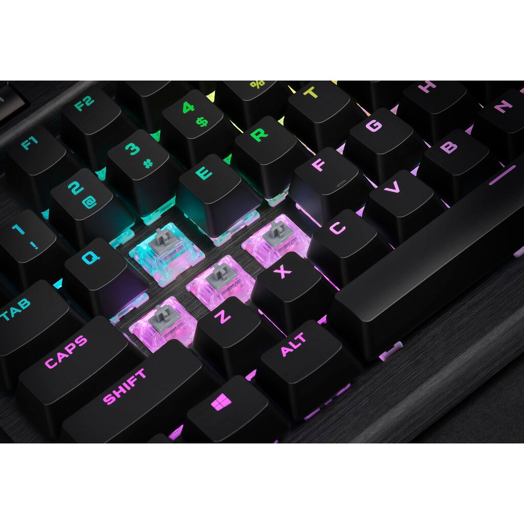 Corsair Gaming-Tastatur »K70 TKL RGB CHAMPION SERIES MX SPEED«, (Fn-Tasten-Multimedia-Tasten-USB-Anschluss-Lautstärkeregler)