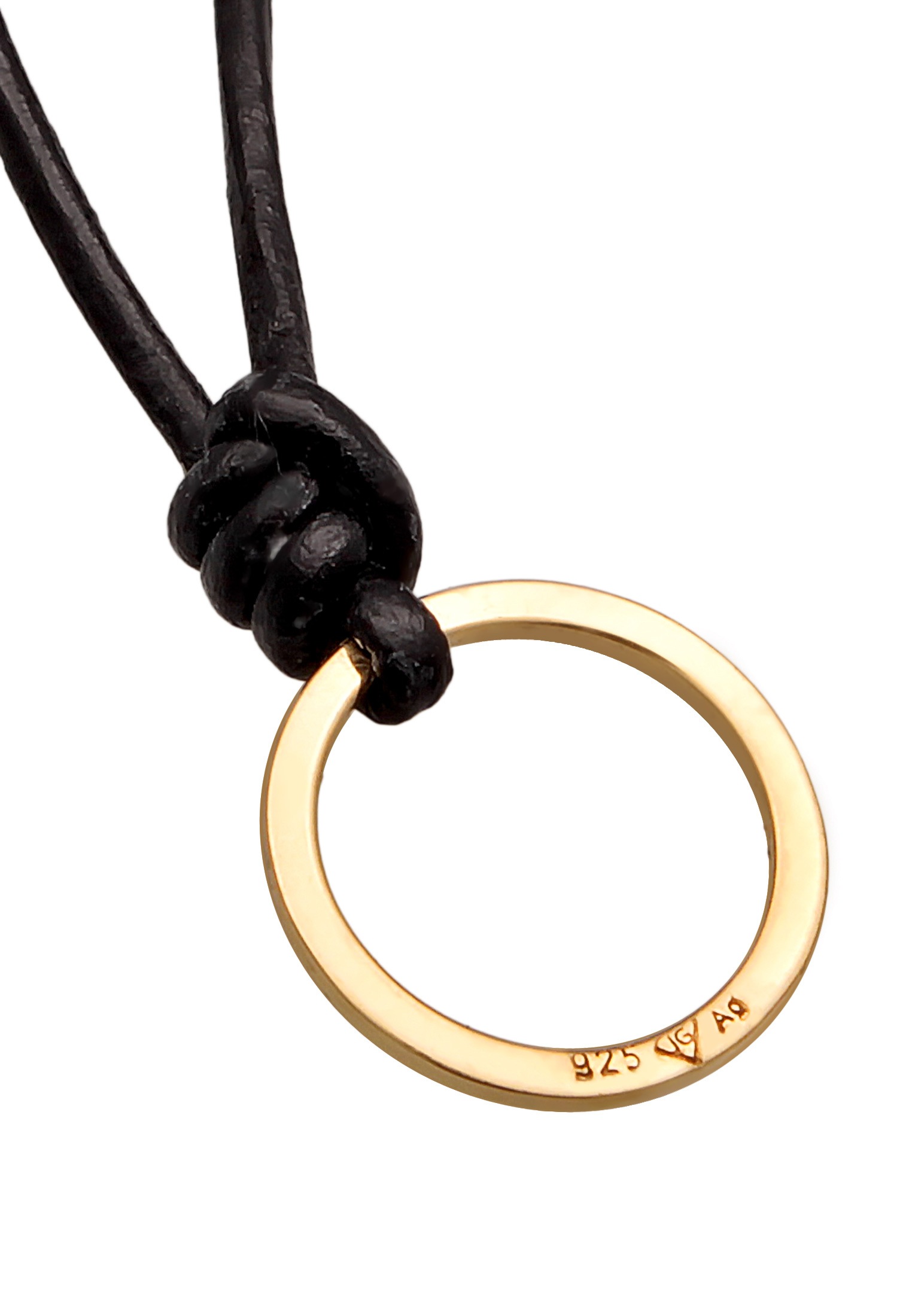 Elli Charm-Einhänger »Halskette Charmträger Rinds-Lederband 925 Silber«