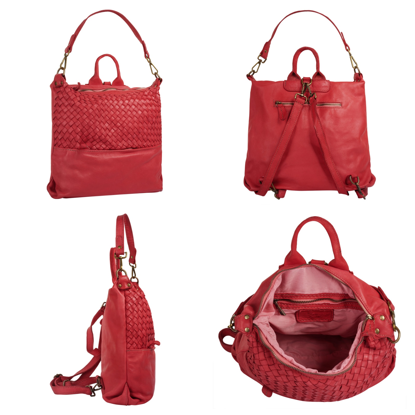 Samantha Look Cityrucksack, echt Leder, Made in Italy