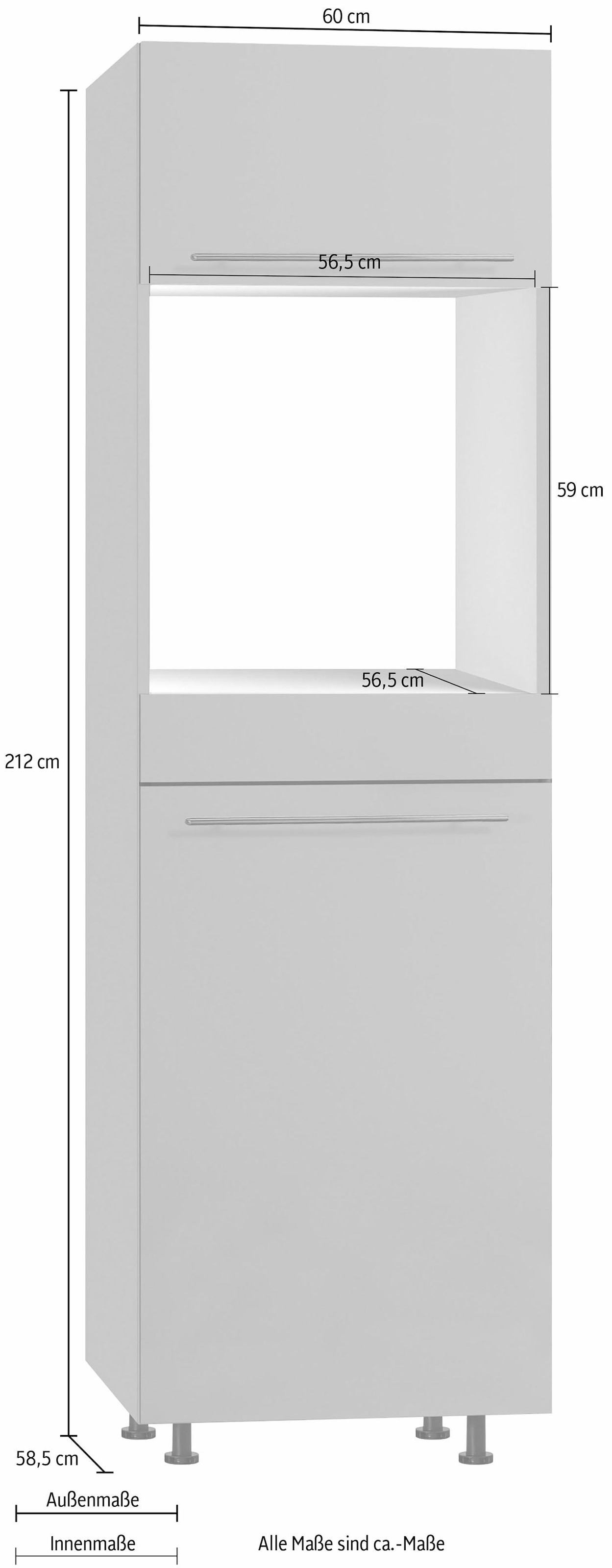 OPTIFIT Backofen/Kühlumbauschrank »Bern«, 60 cm 212 höhenverstellbaren bestellen Stellfüßen auf Raten mit hoch, breit, cm