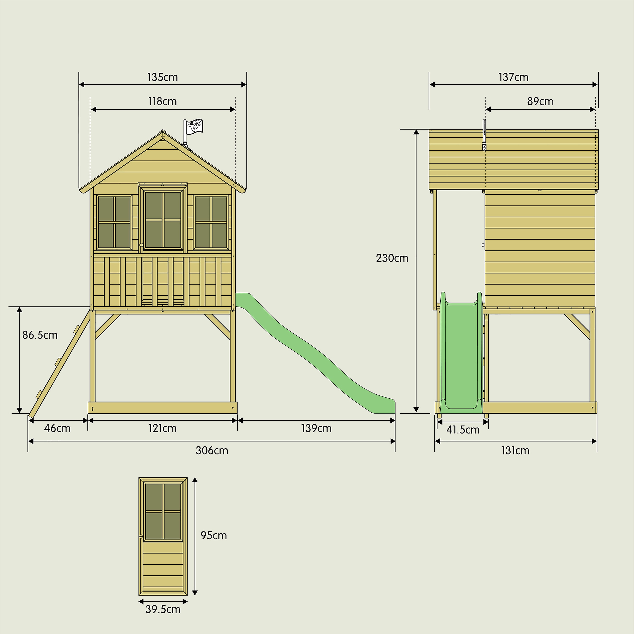 50NRTH Spielhaus »»Holz Stelzenhaus, Wald««, Spielhaus mit Rutsche, Natur