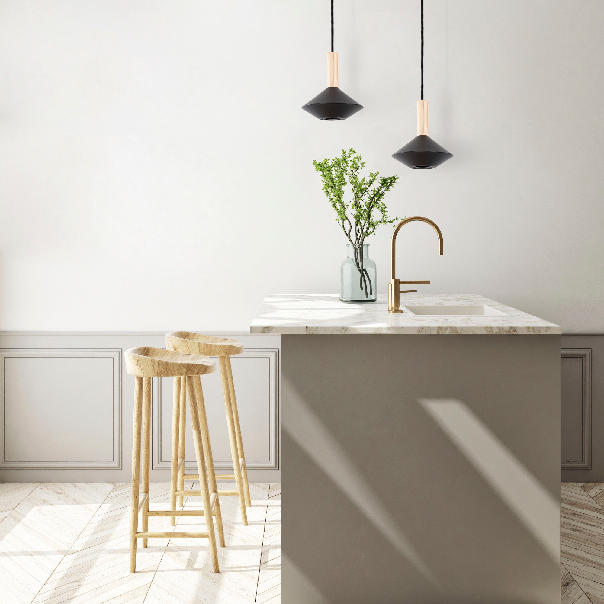 Paco Home Pendelleuchte »MORA« GU10 Wohnzimmer Esszimmer Trichterform Modern Holz Metall GU10