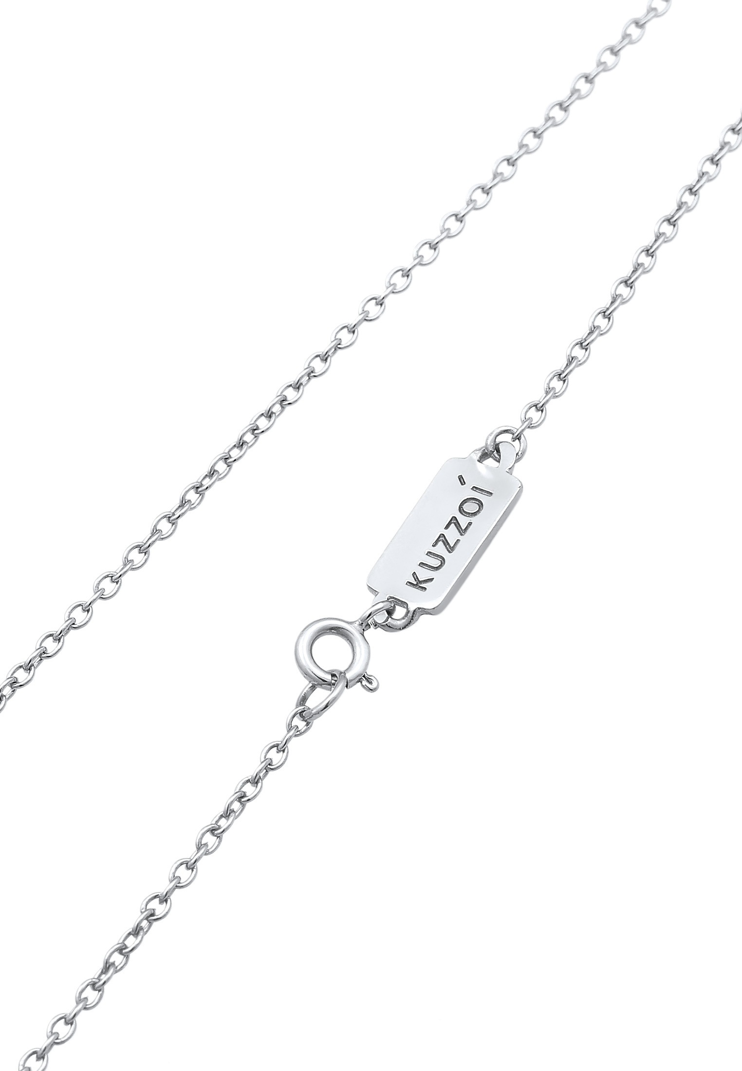 Kuzzoi Lange Kette »Halskette Tigerauge Edelstein Splitter 925 Silber«