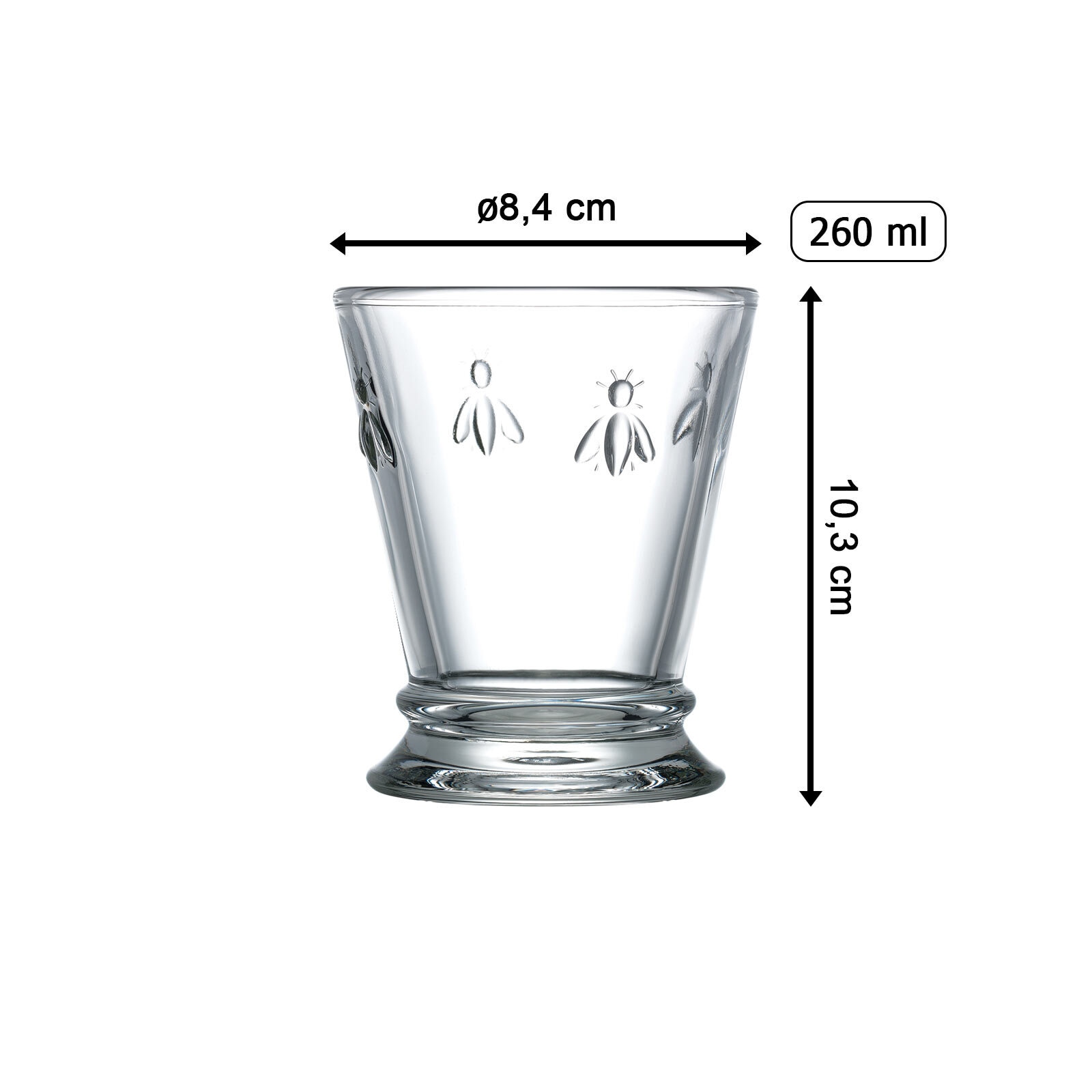 La Rochère France Glas »Wassergläser Biene Abeille 260 ml 6er Set transparent«