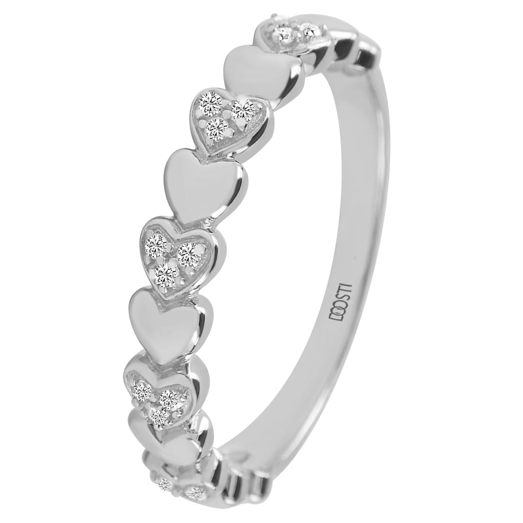 DOOSTI Trauring »Schmuck Geschenk Silber 925 Trauring Ehering Partnerring LIEBE«, mit Zirkonia (synth.)