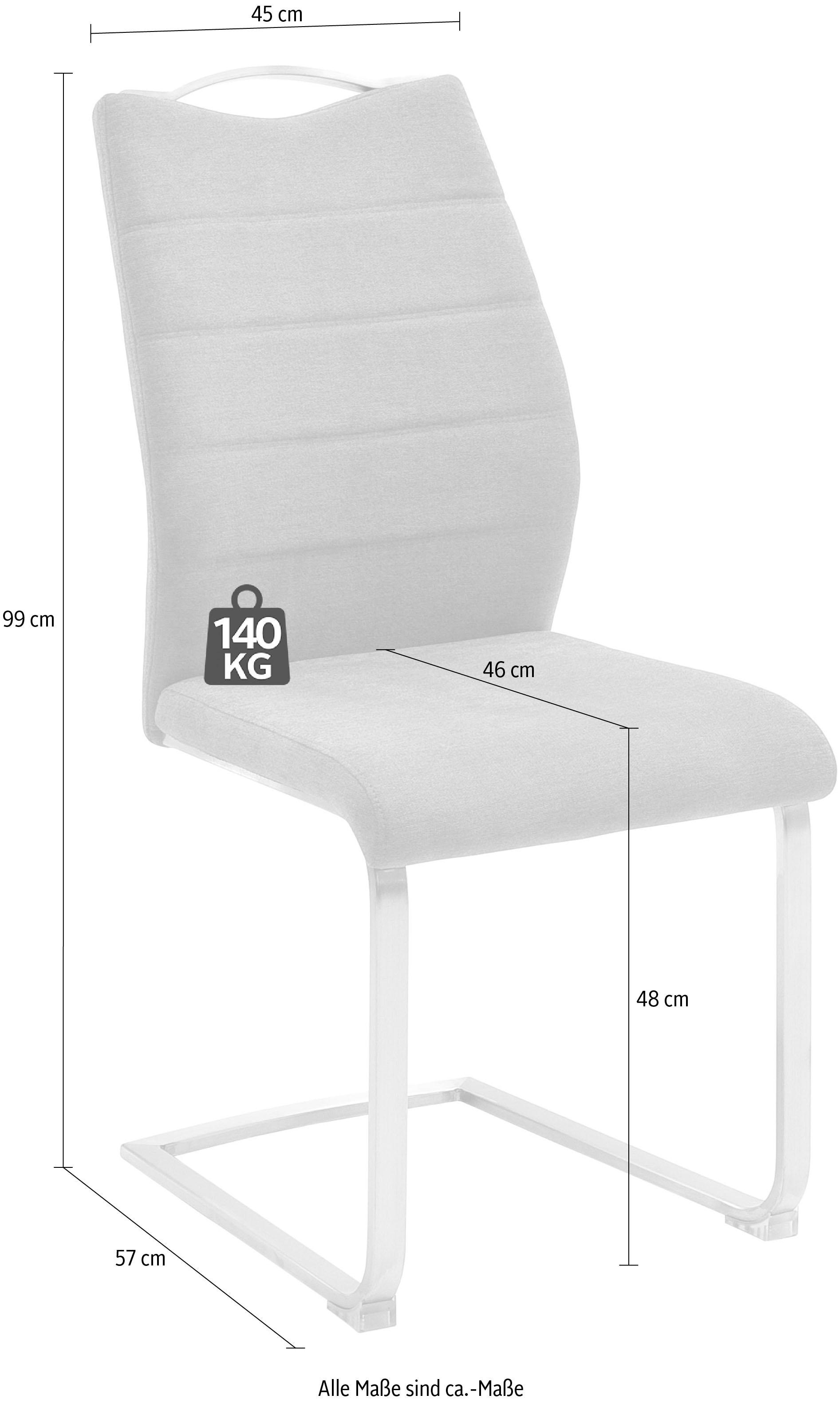 MCA furniture Freischwinger »Ferrera«, (Set), 2 St., (2er-Set), Komfortsitzhöhe von ca. 48 cm, Schwingstühle mit Griff