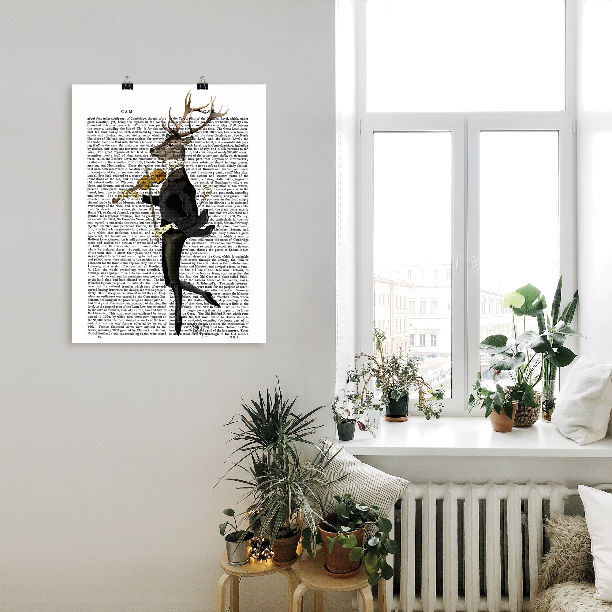 Artland Wandbild »Tanzender Hirsch mit Violine« Humor 1 Stk. tlg. als Leinwandbild, Poster, Wandaufkleber in verschied. Größen
