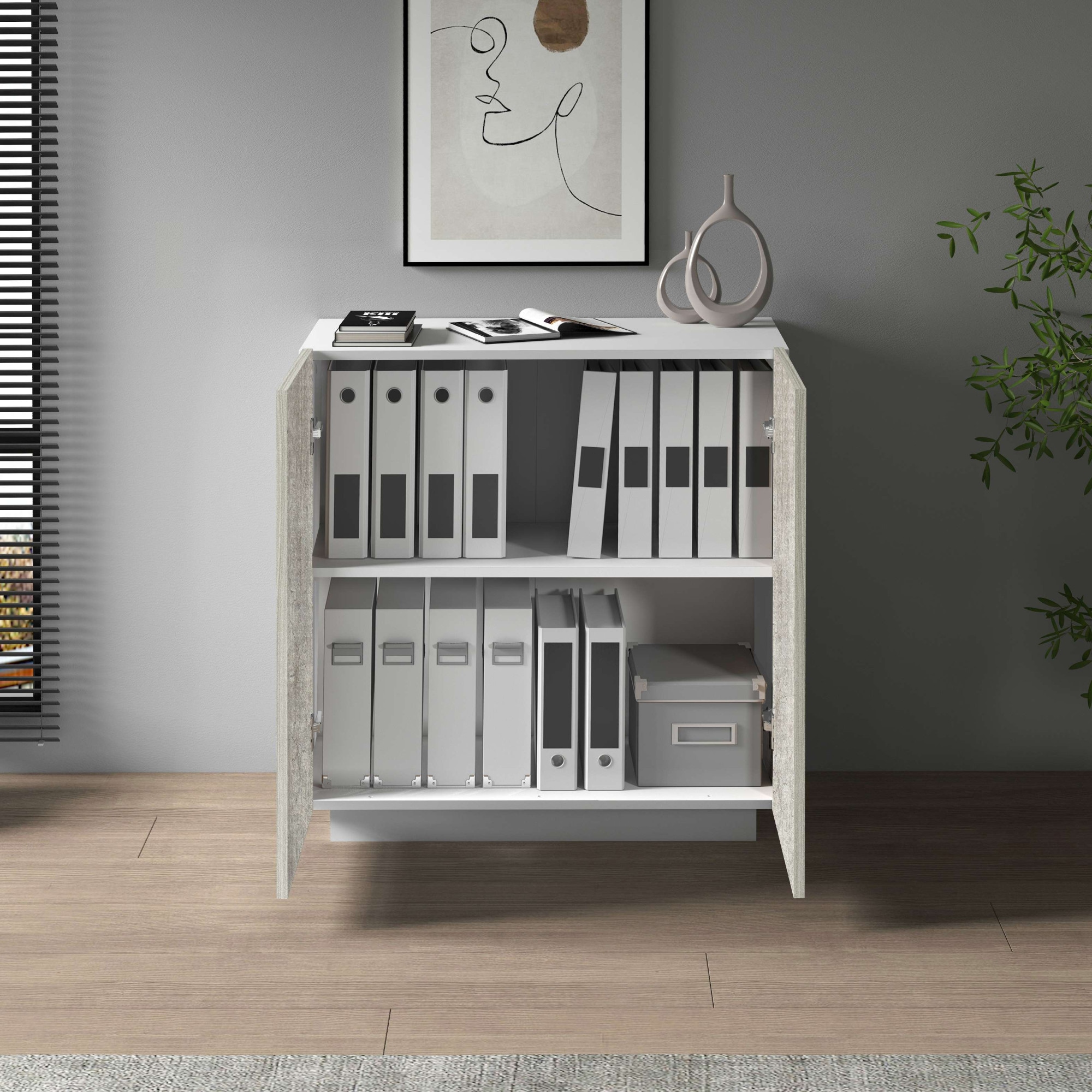 INOSIGN Aktenschrank »Coro, Mehrzweckschrank, Büroschrank mit 2 Türen« & verstellbare Einlegeböden, Höhe 86 oder 166 cm, Made in Italy