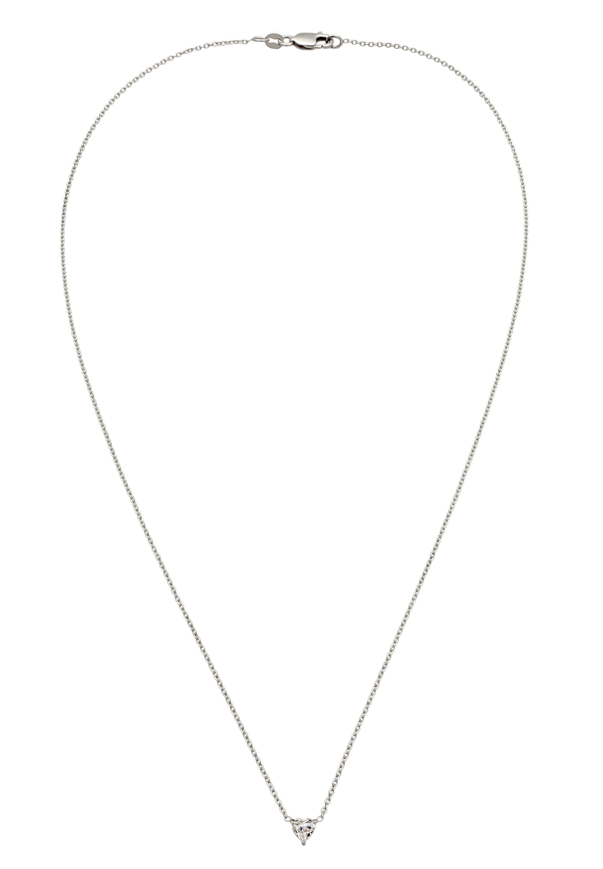 Elli DIAMONDS Silberkette »Halskette Herz Laborgezüchteter Diamant (0.17ct) 925 Sterling Silber«